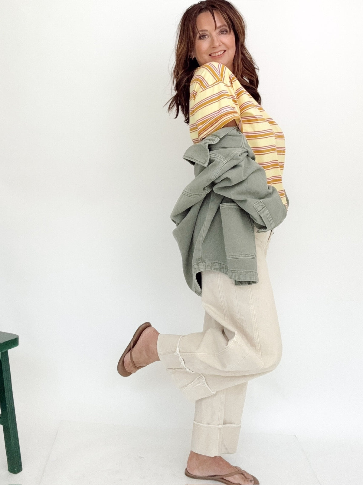 Beth High Rise Crop Cuffed Barrel Jeans