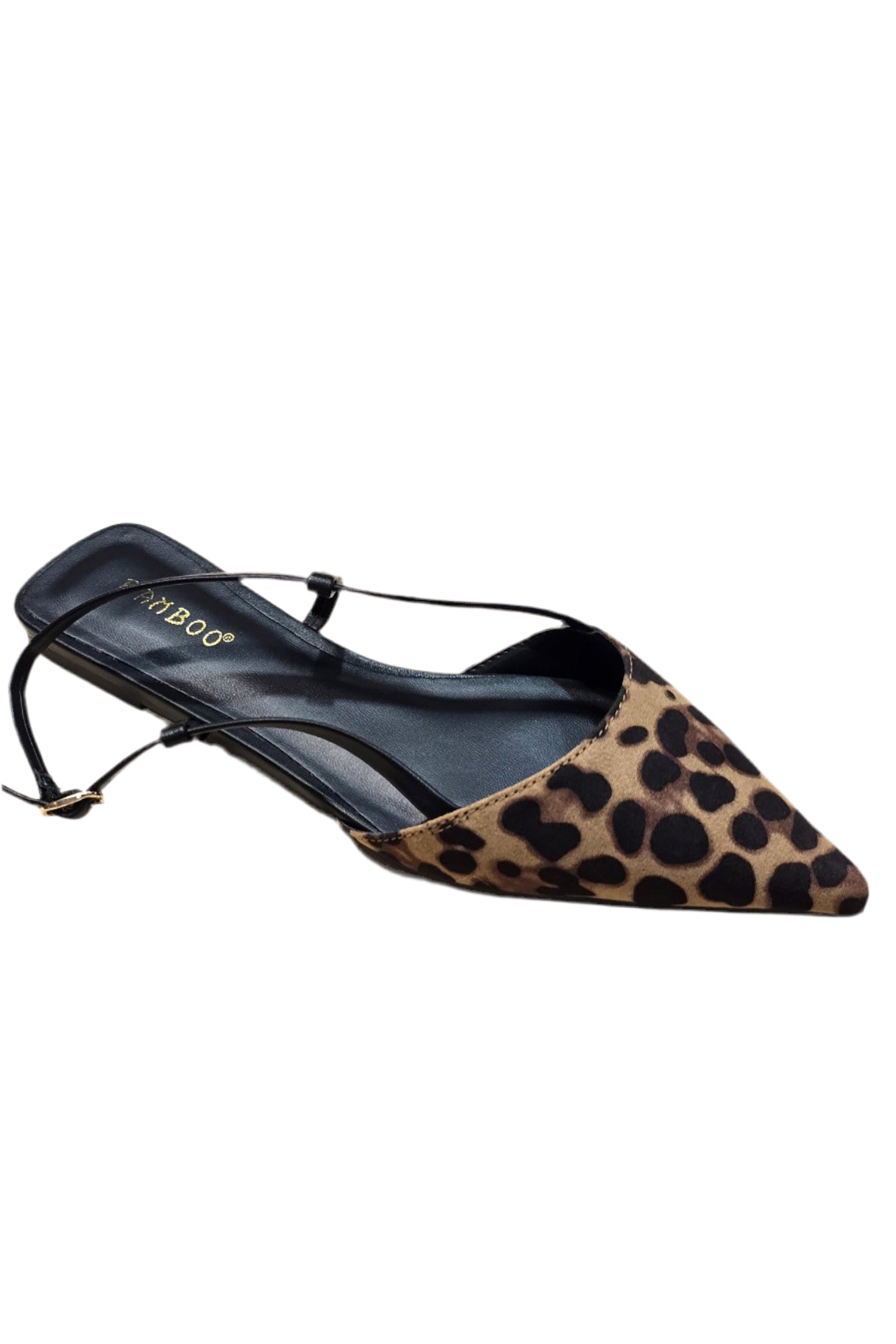 Leopard Pointy Toe Sling Flat