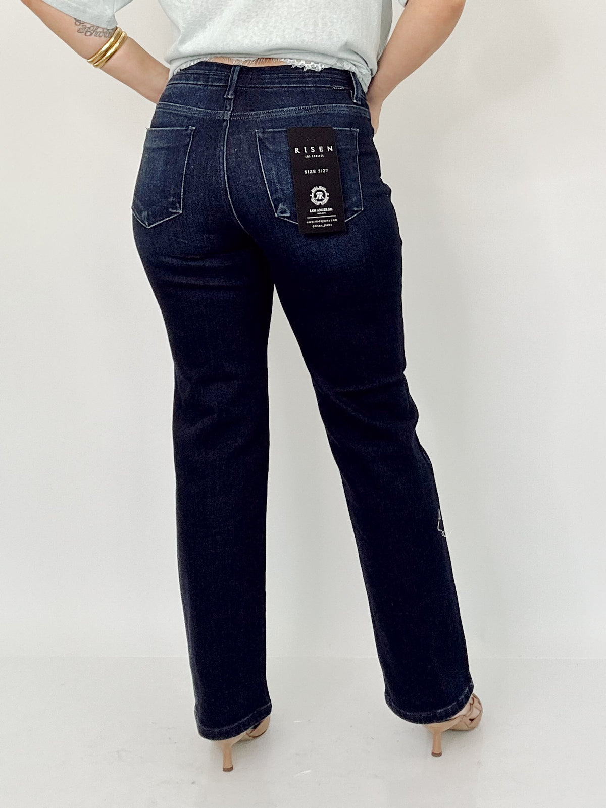 Esme Mid Rise Ankle Straight Jeans
