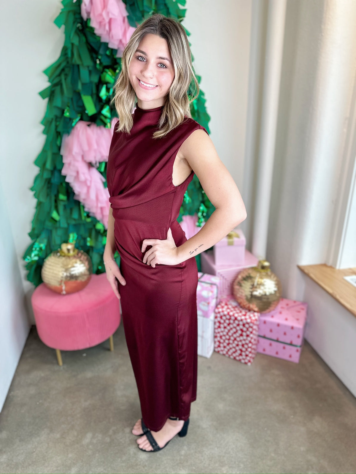 Natalia Mock Neck Dress