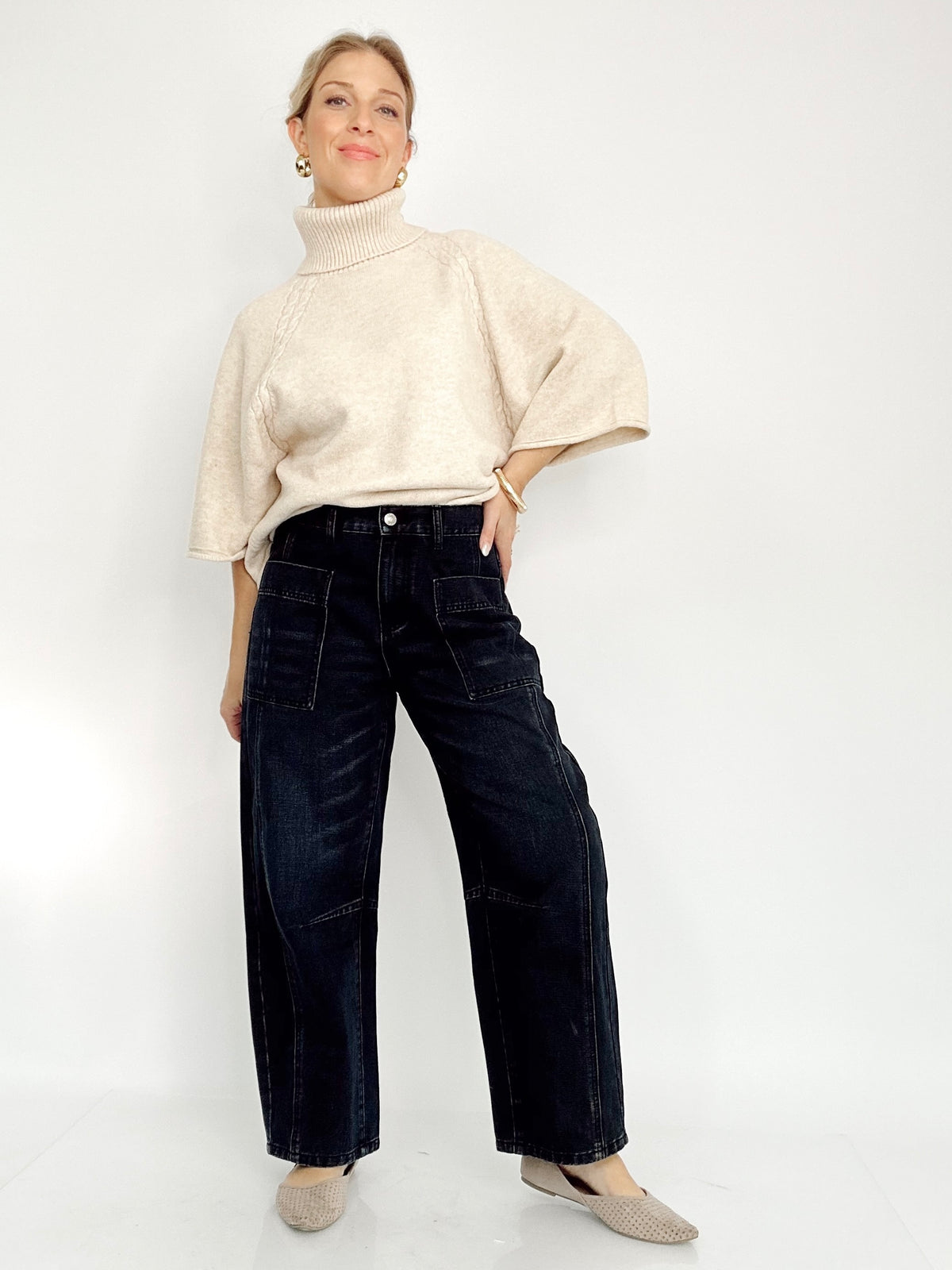 Missy Barrel Jeans Dark Washed