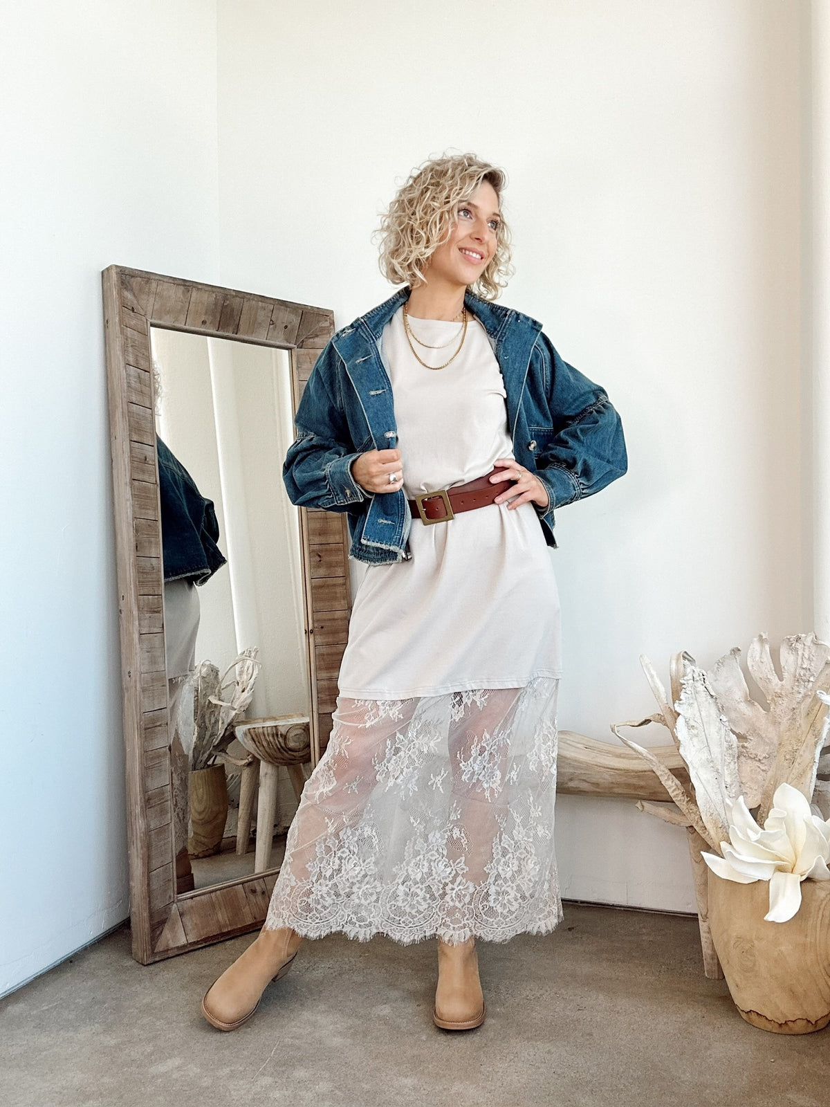 Emma Lace Joined T-Shirt Maxi Dress