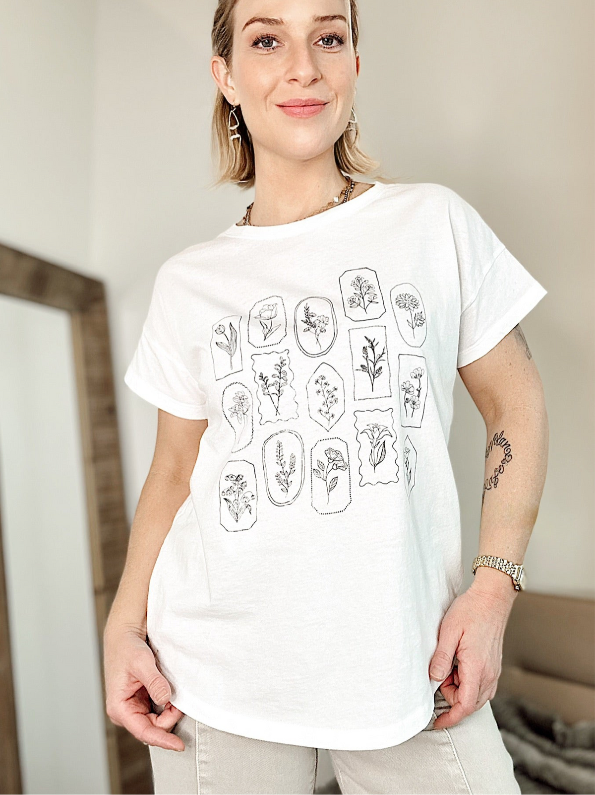 Floral Motif Graphic Tee