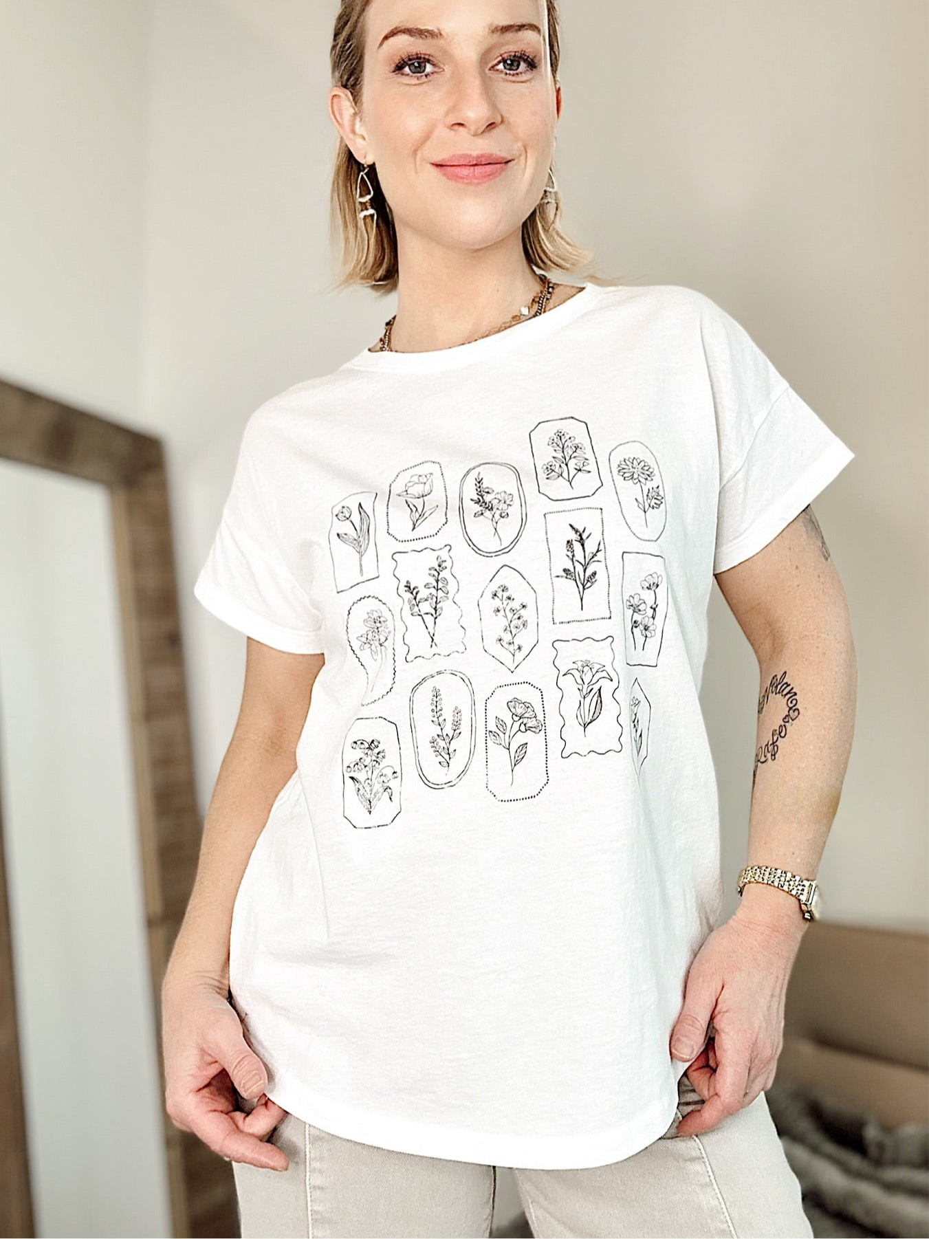 Floral Motif Graphic Tee