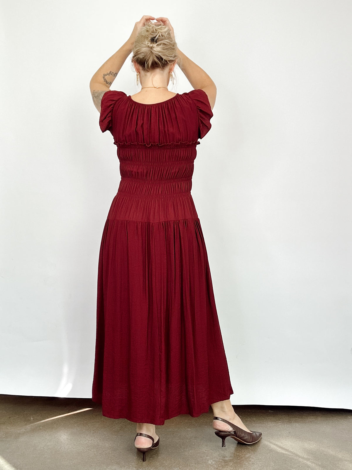 Londyn Midi Dress Burgundy