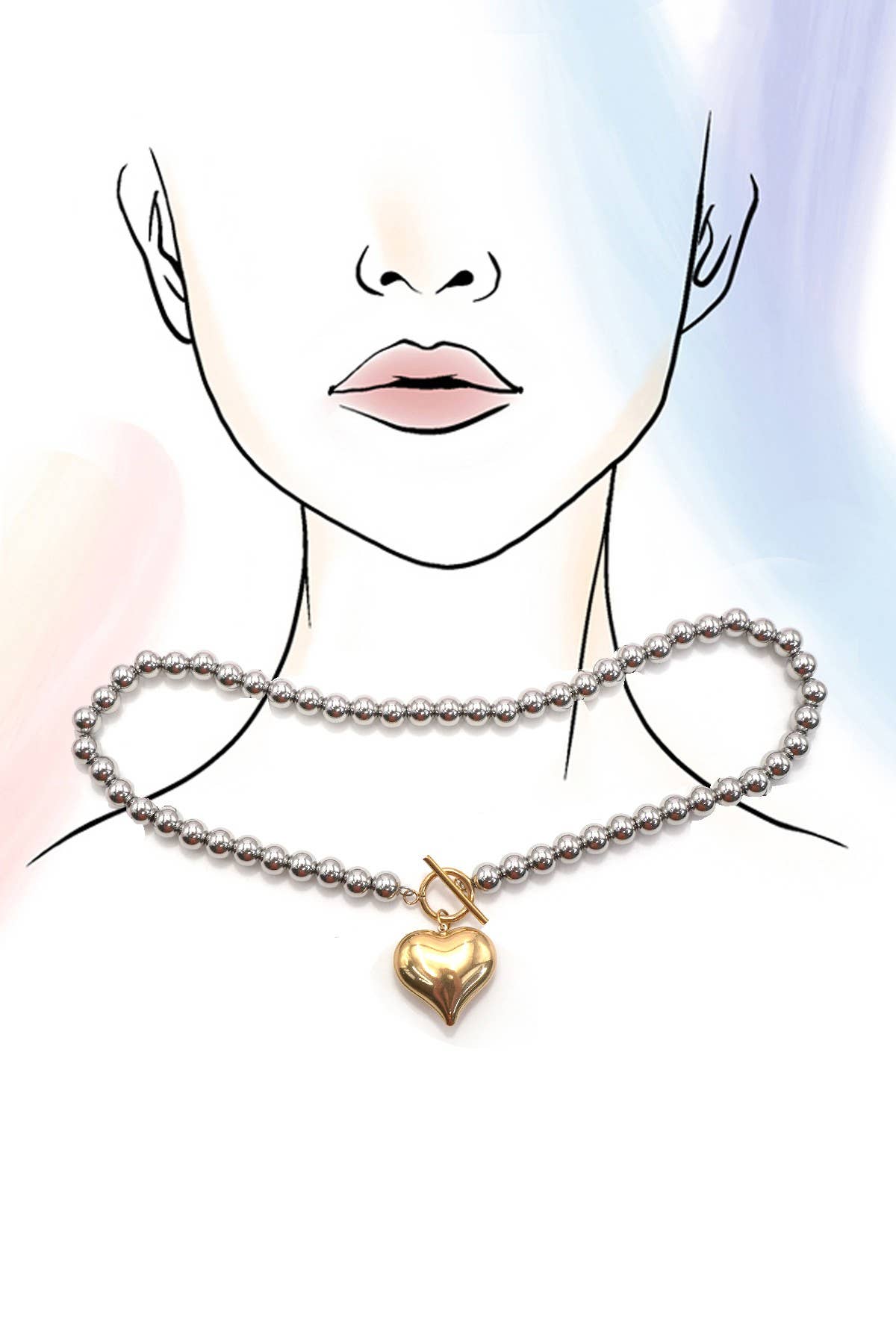 18K Stainless Steel Heart Necklace