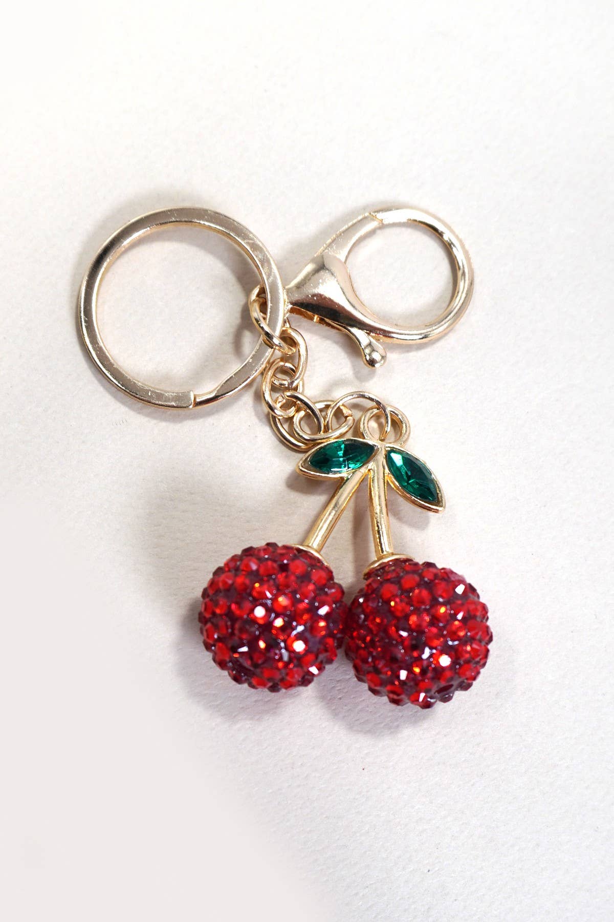 Rhinestone Cherry Bag Charm