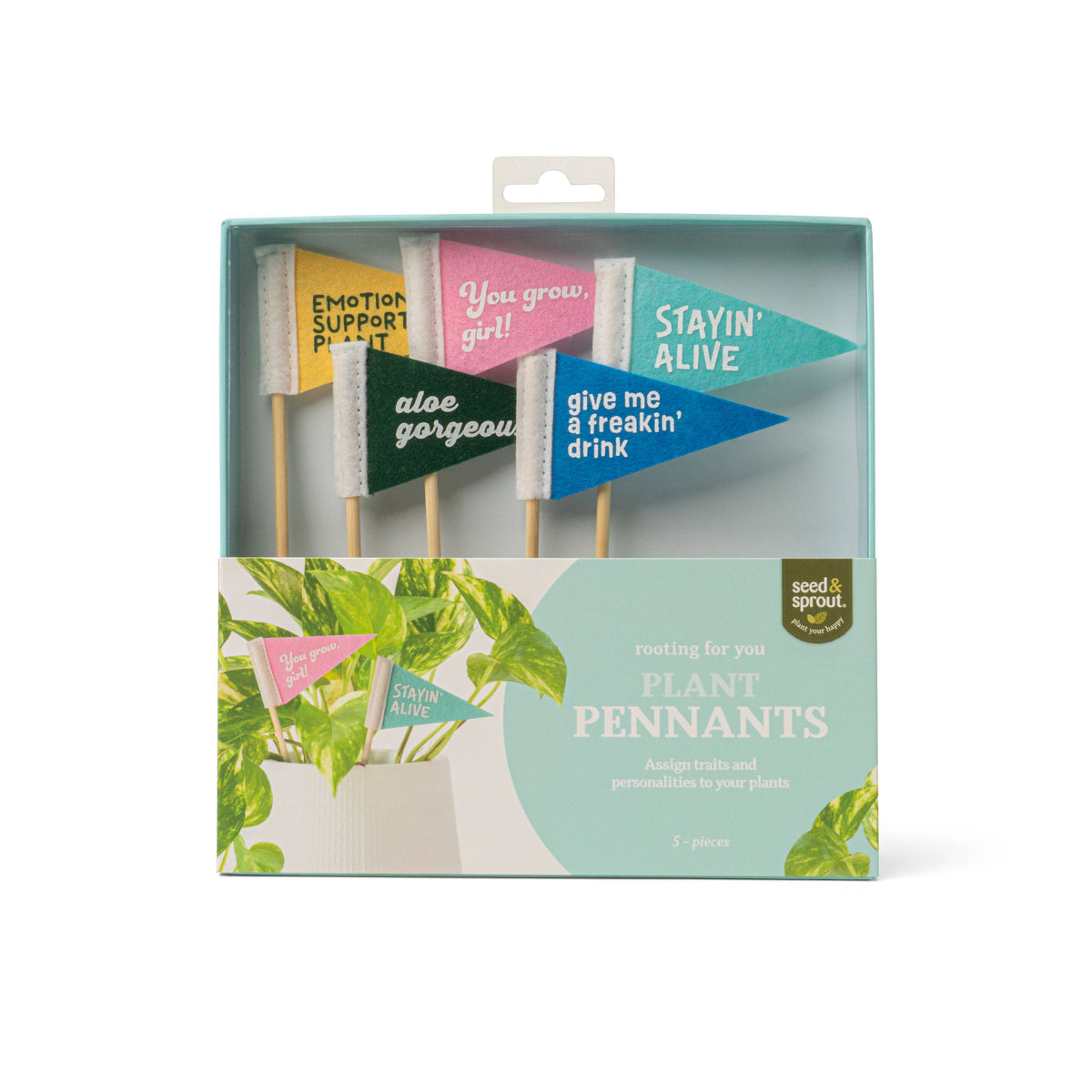 Seed &amp; Sprout Rooting For You Plant Pennants