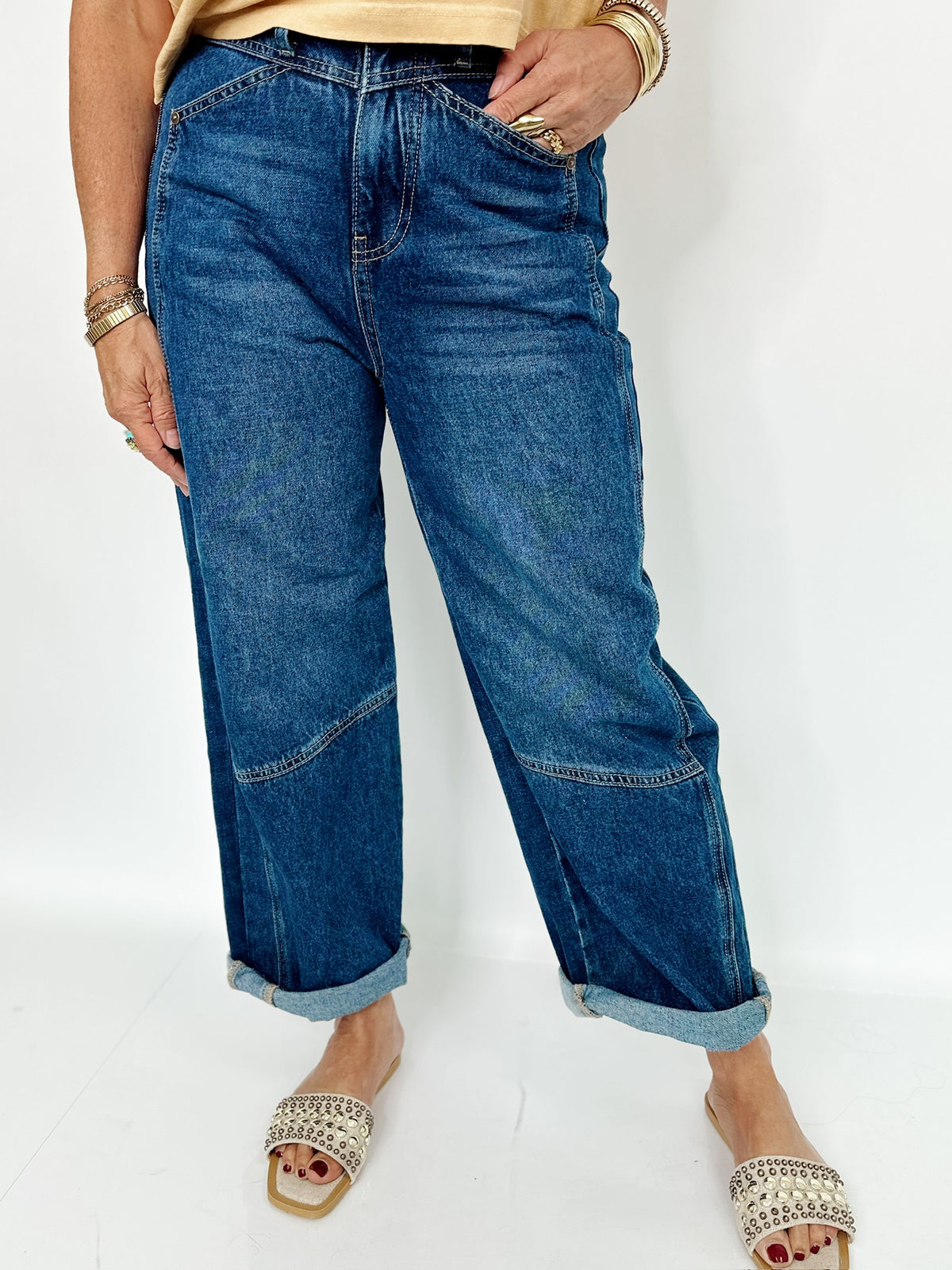 Mimi High Rise Low Curve Crop Barrel Jeans