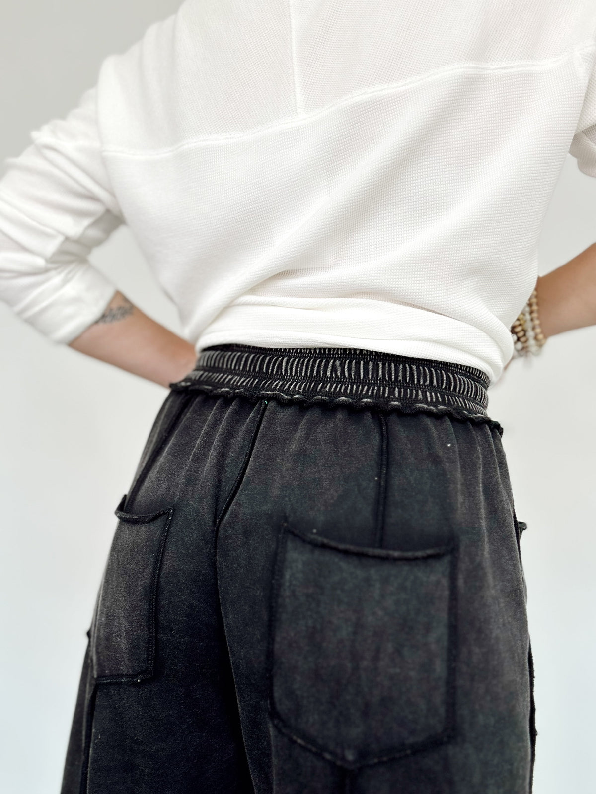 Heidi Barrel Fit Utility Knit Pants Black