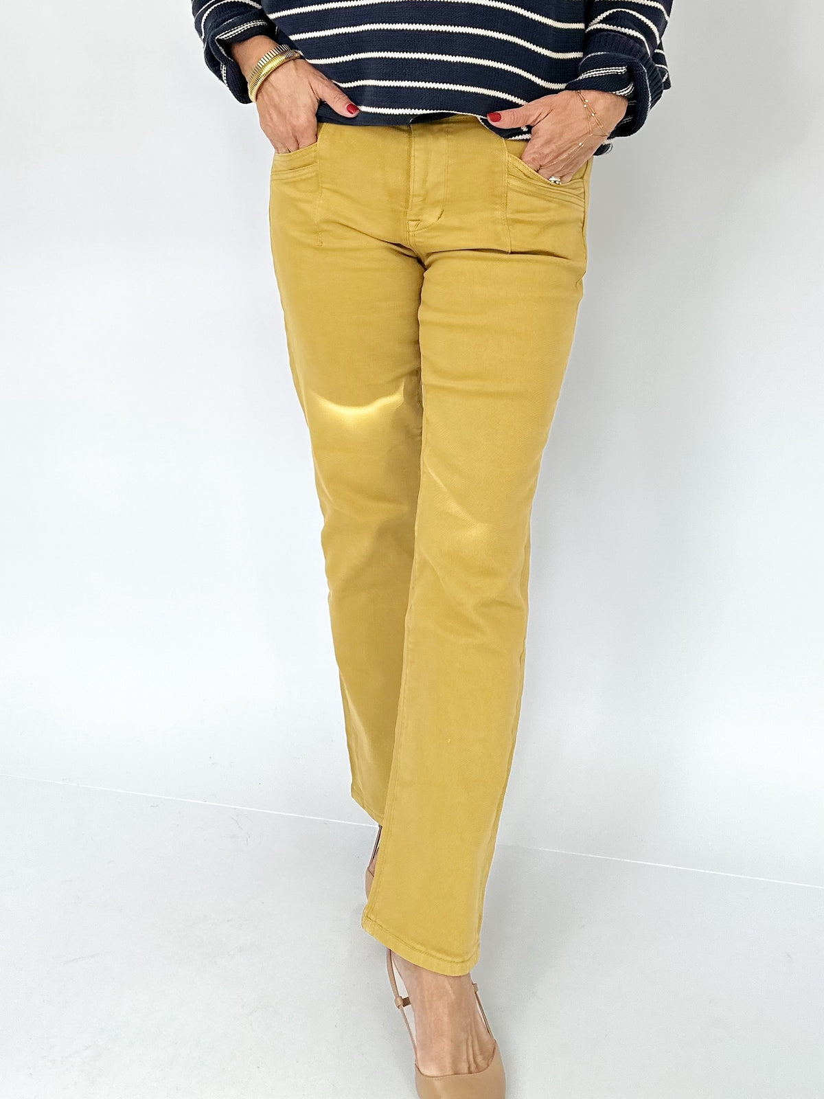 Mandy Mid-rise Straight Jeans Mustard