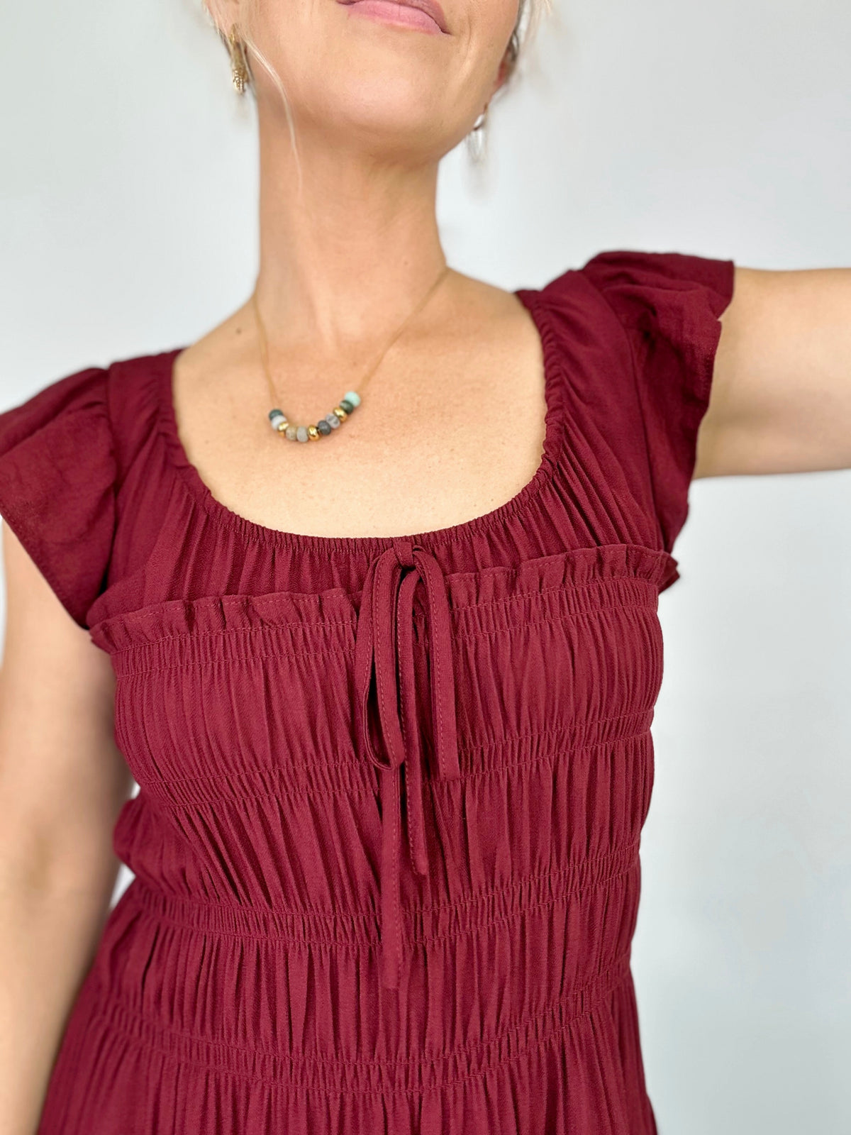 Londyn Midi Dress Burgundy