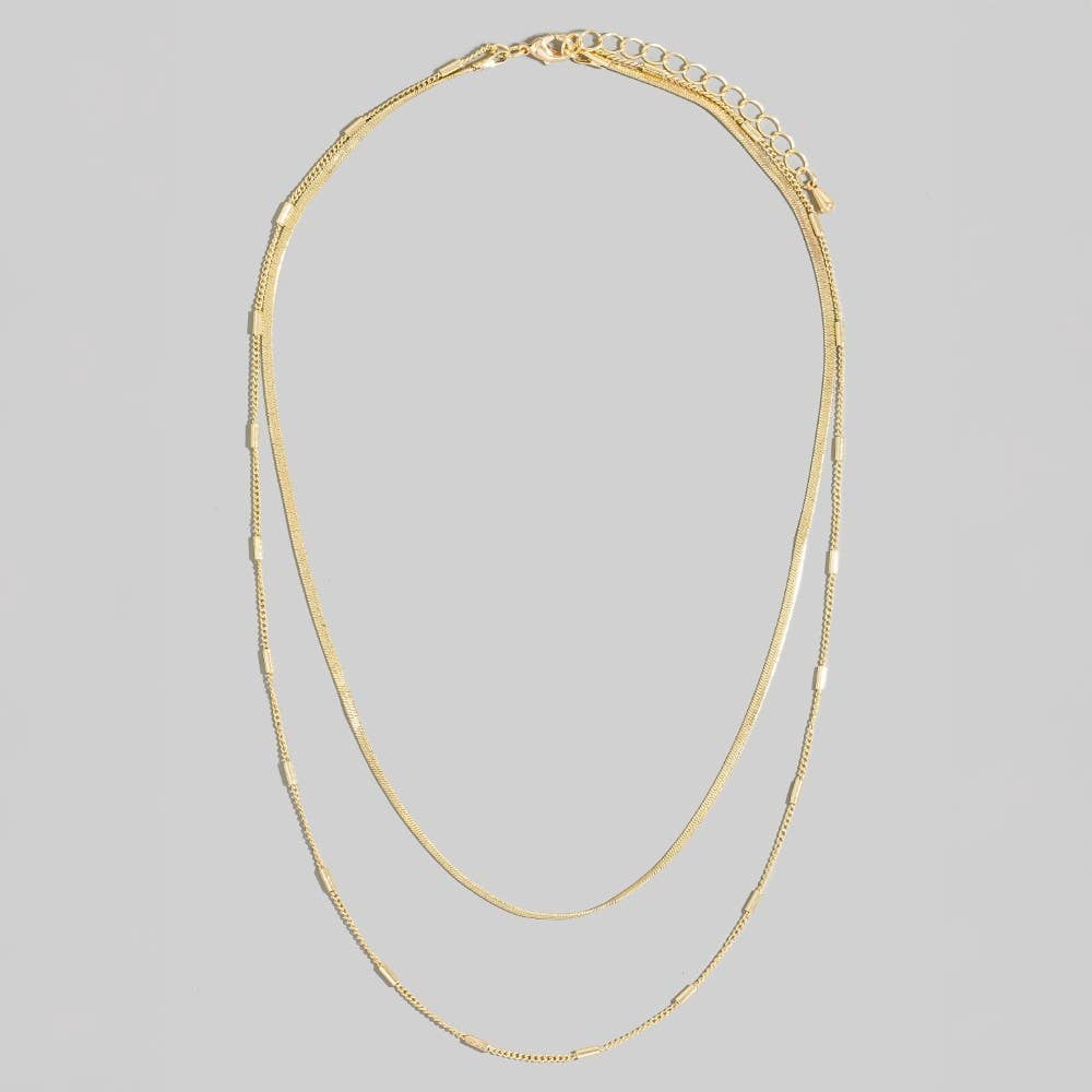 Dainty Chain Double Layered Necklace - G