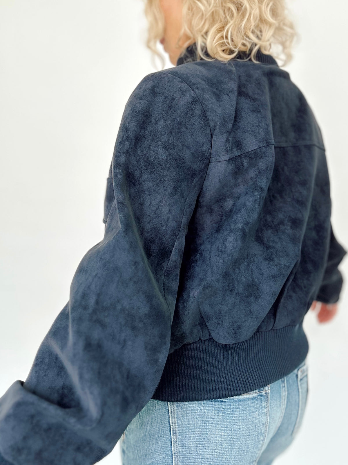 Candace Suede Jacket Navy
