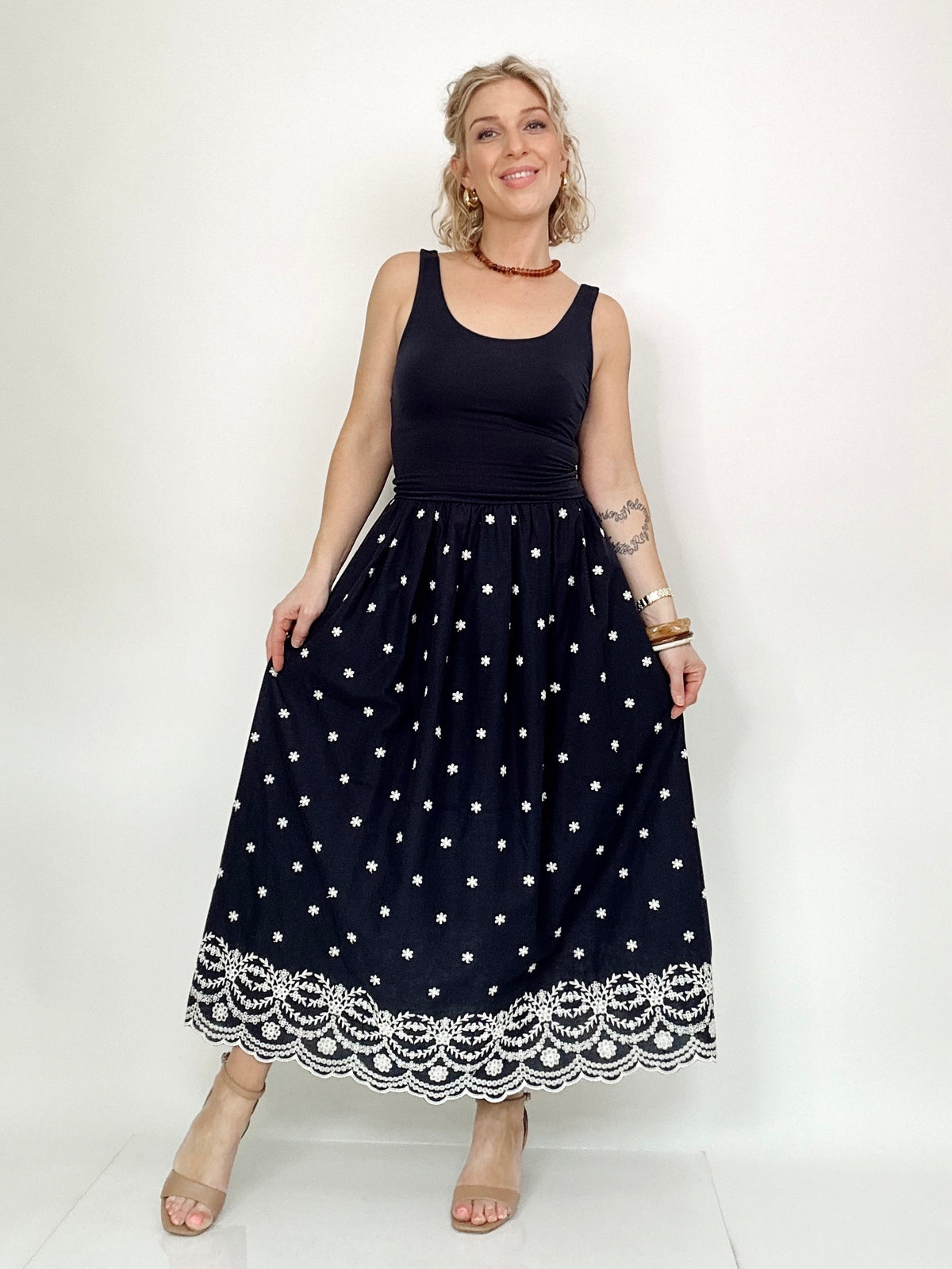 Blakely Scallop Edge Midi Dress
