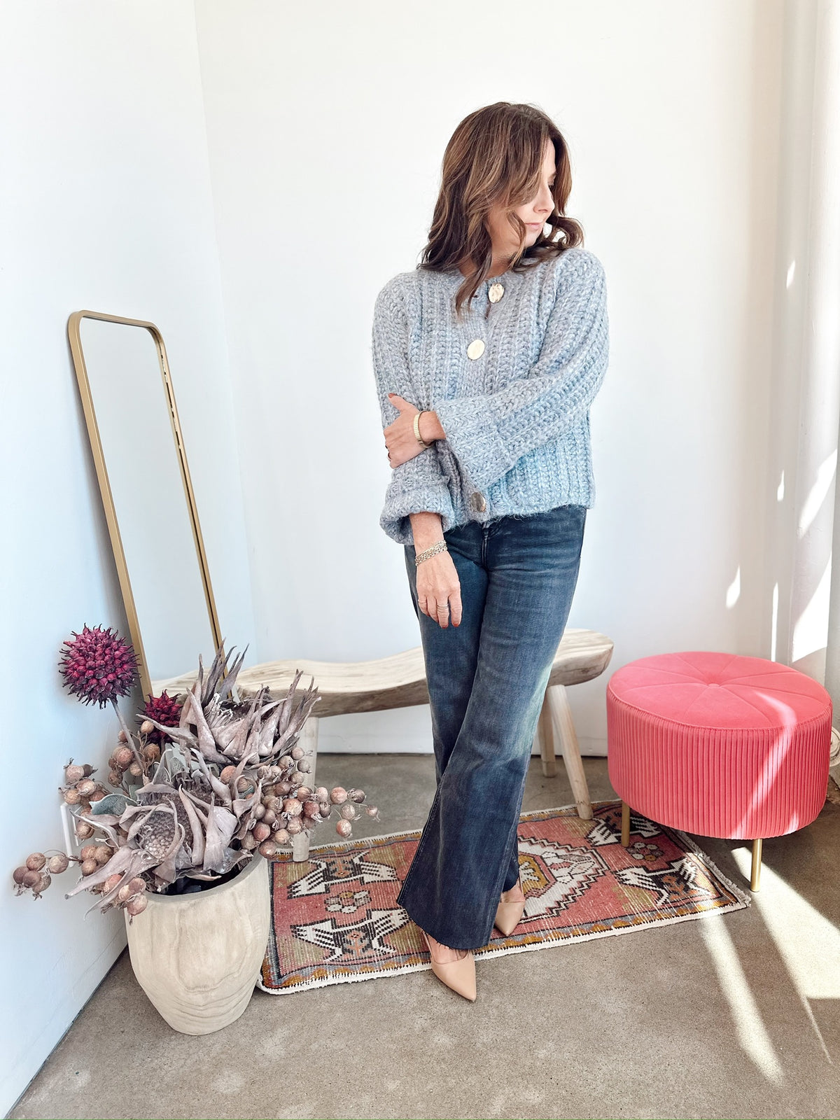 Melinda Knit Cardigan H. Grey