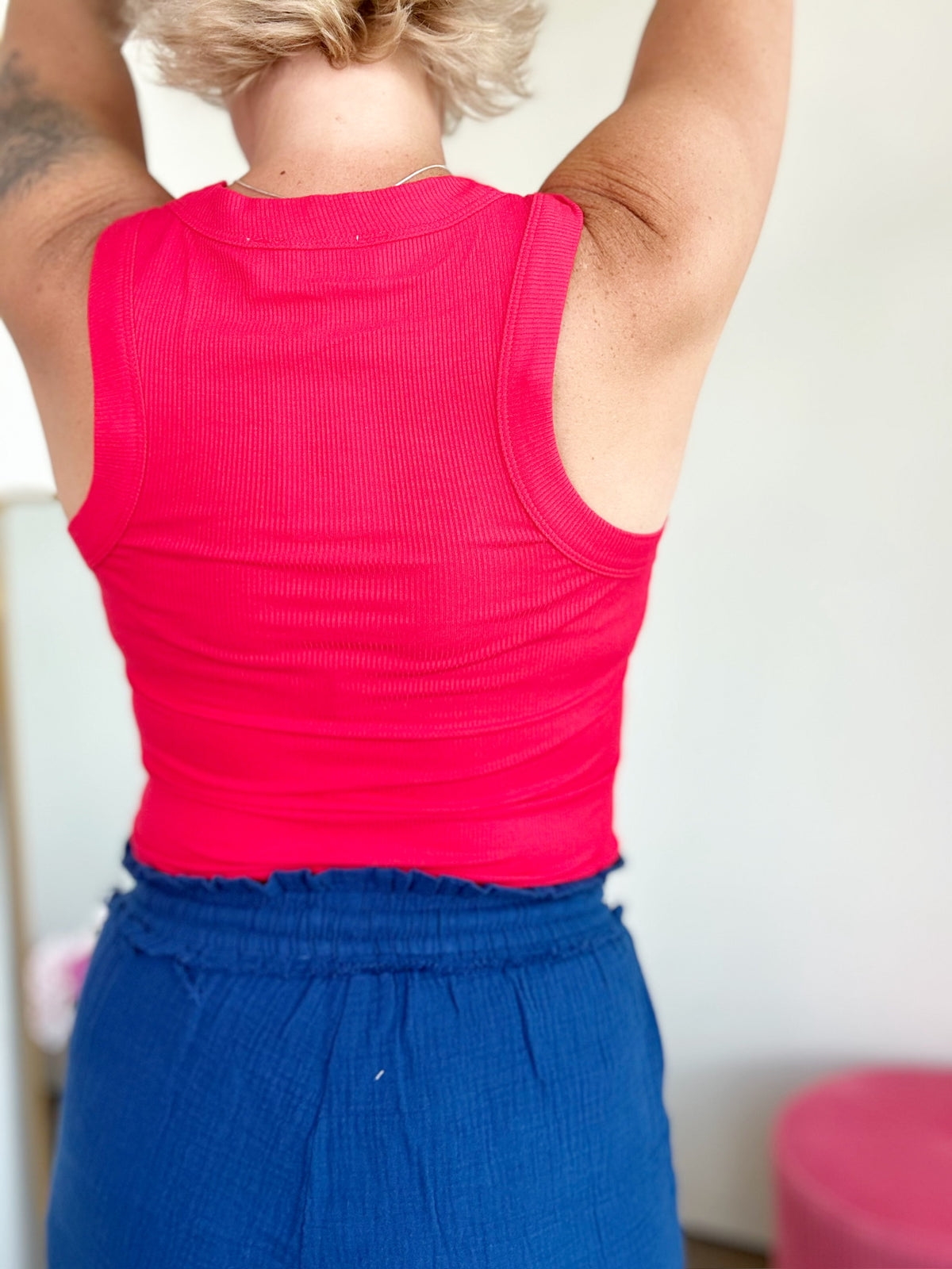 Kia Scoop Tank Top Ruby