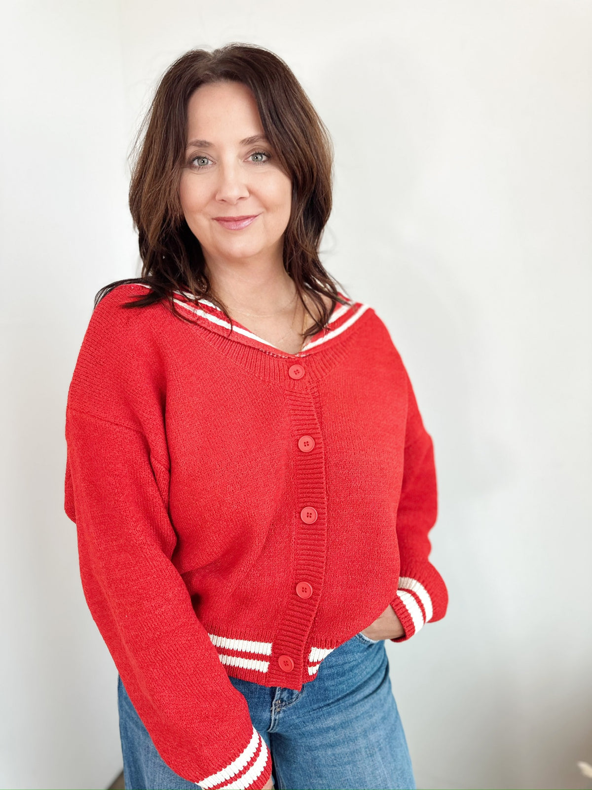 Sue Sailor Collar Sweater Cardigan