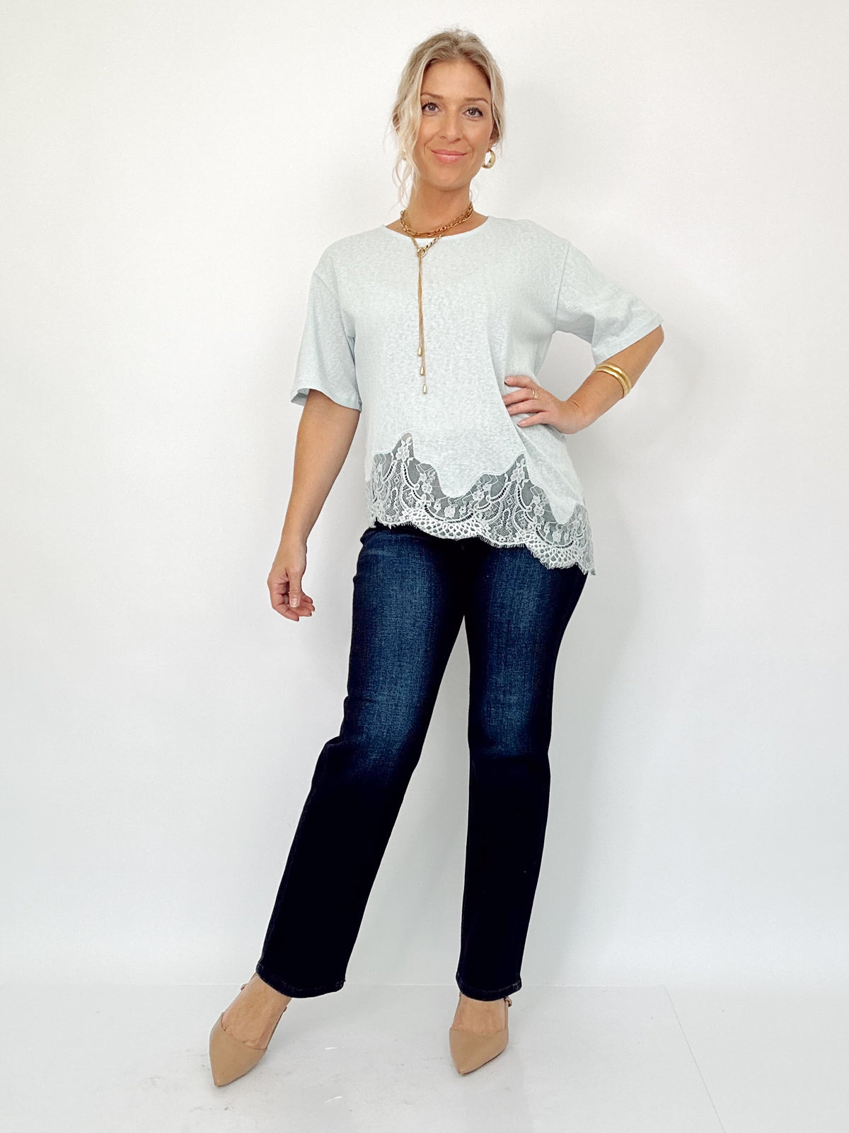 Esme Mid Rise Ankle Straight Jeans