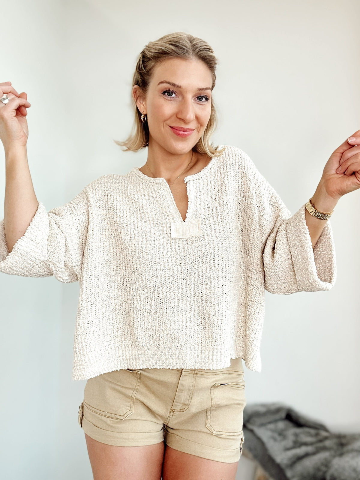 Clara Cropped Sweater Oatmeal