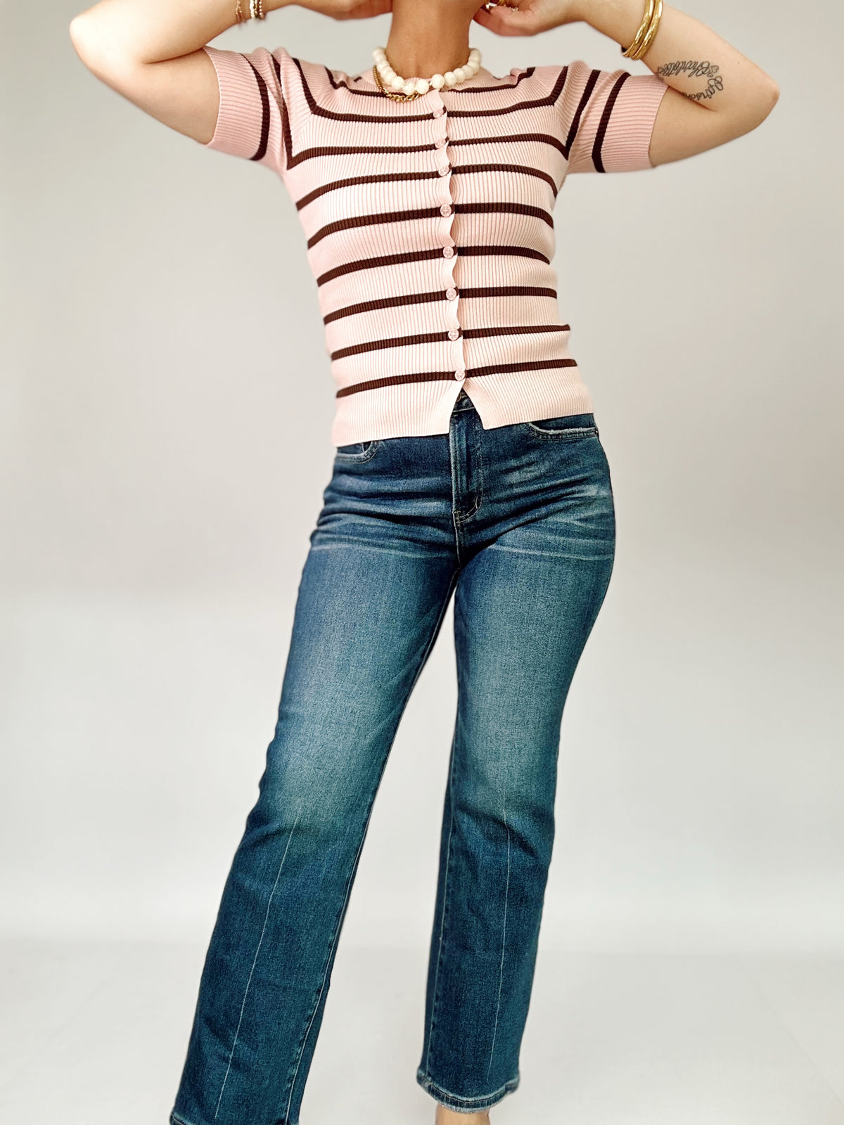 Nova High-rise Straight Leg Ankle Jeans Dark Tealish