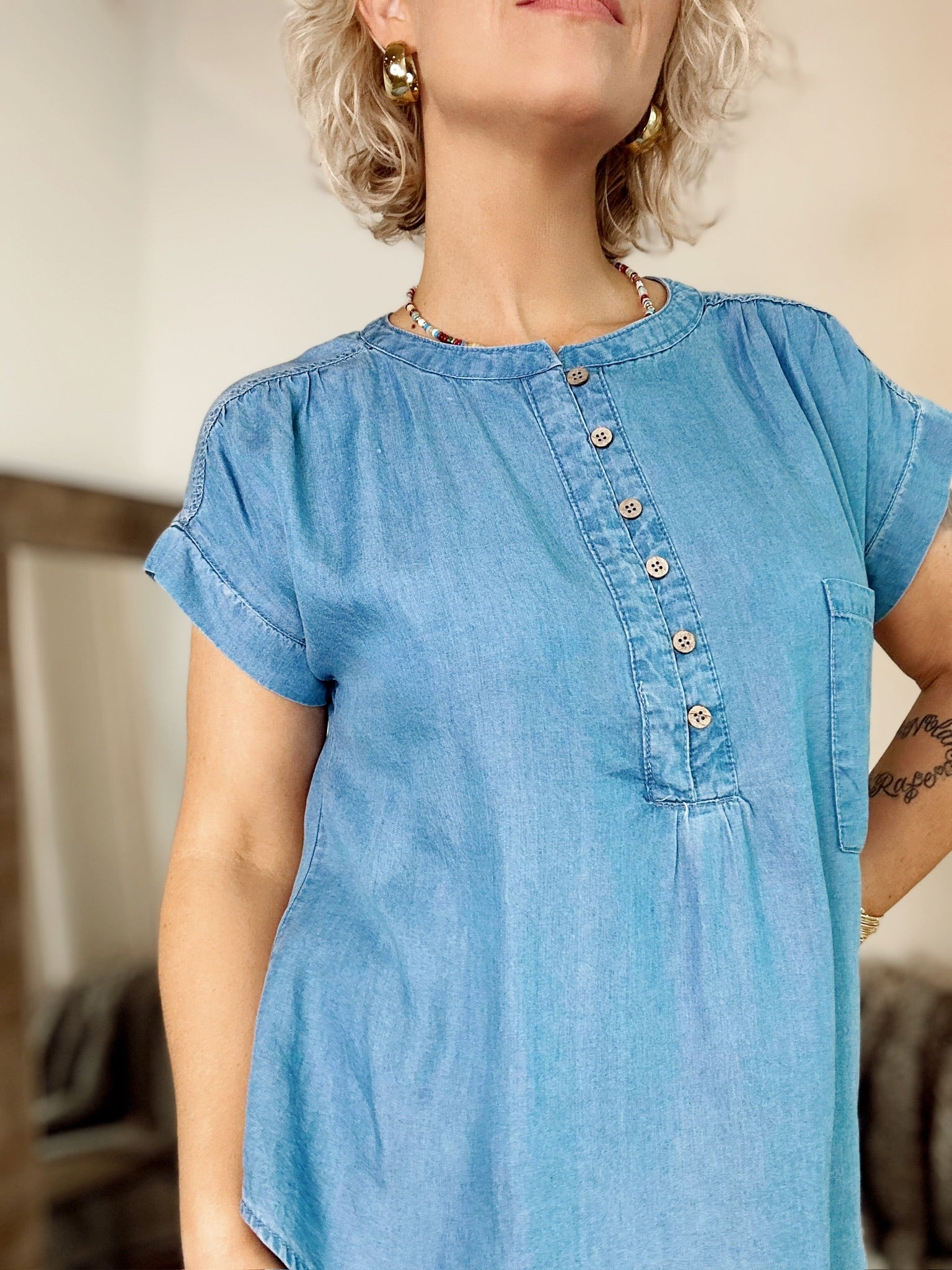 Skye Chambray Top
