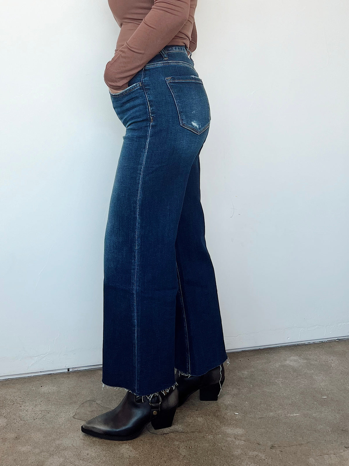 Monroe Tummy Control High Rise Wide Leg Jeans