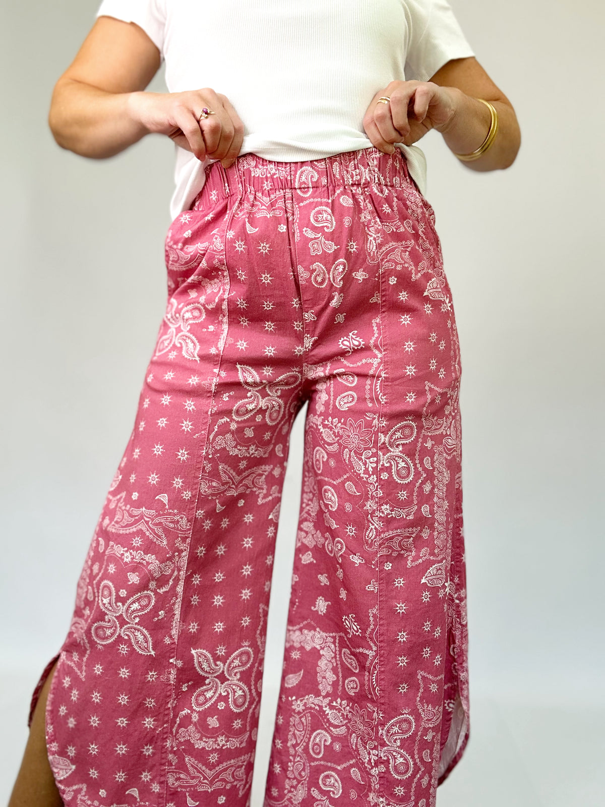 Nyla Tulip Washed Jeans Marsala Paisley