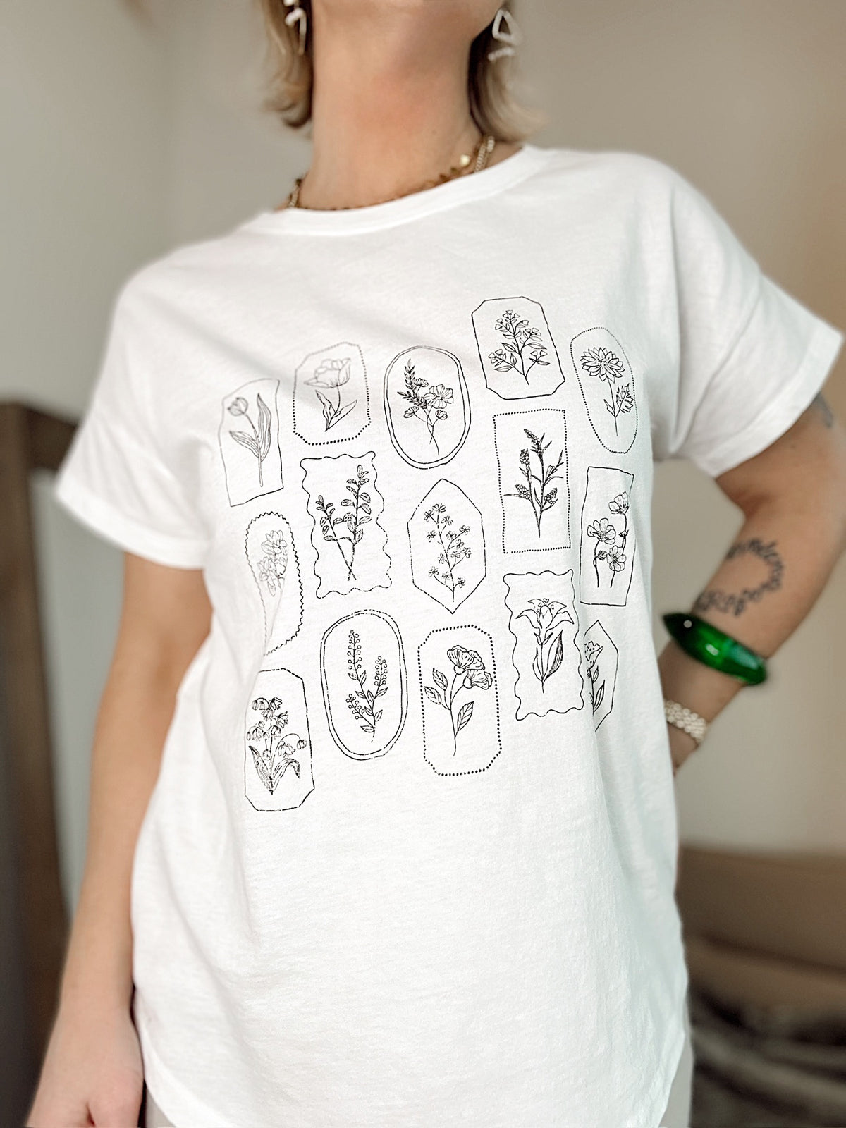 Floral Motif Graphic Tee