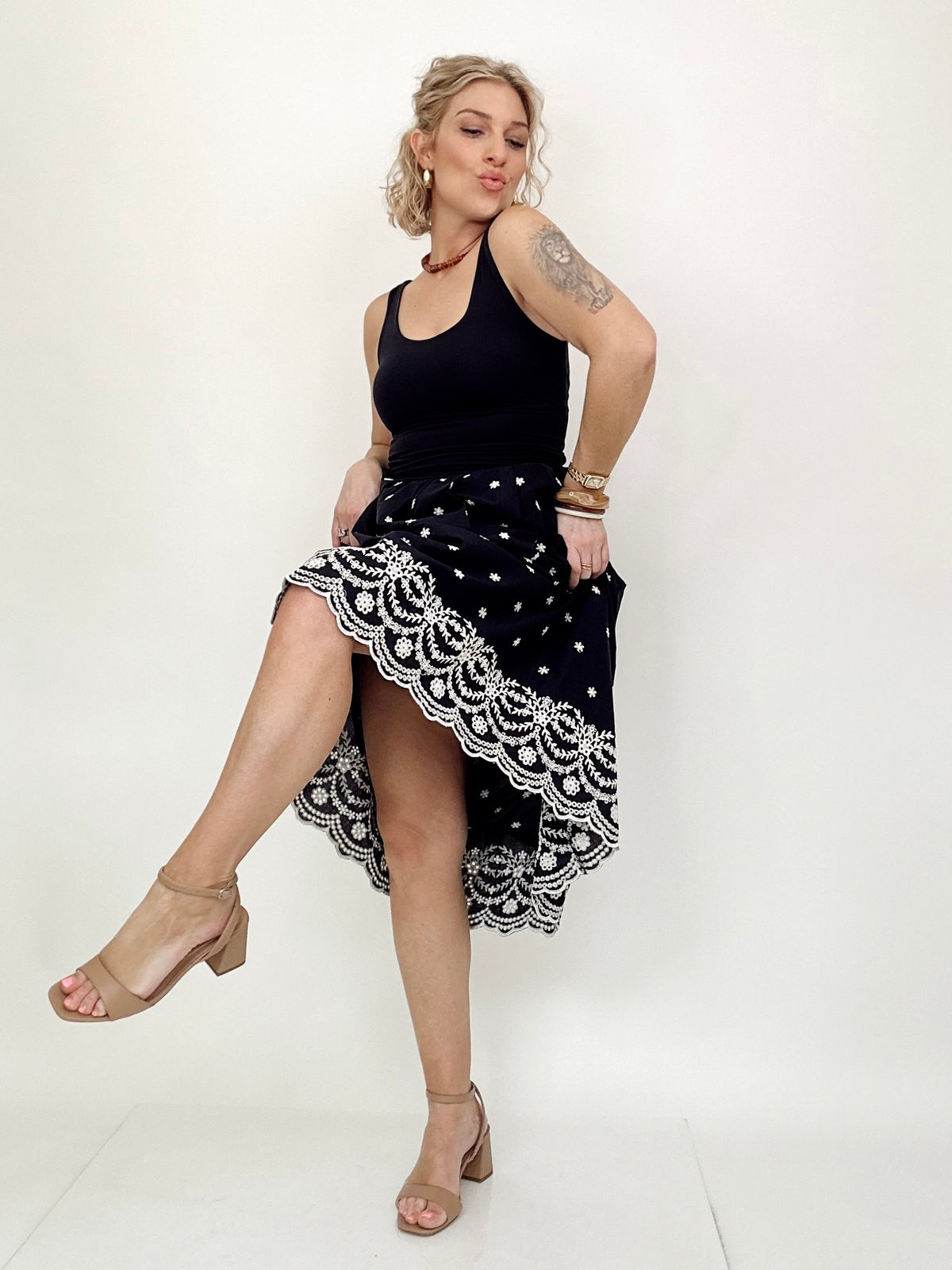 Blakely Scallop Edge Midi Dress