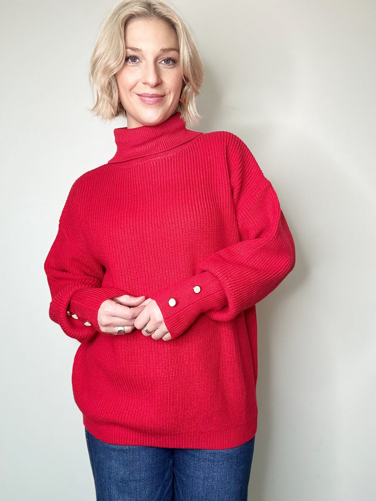 Pippa Turtle Neck Sweater Red