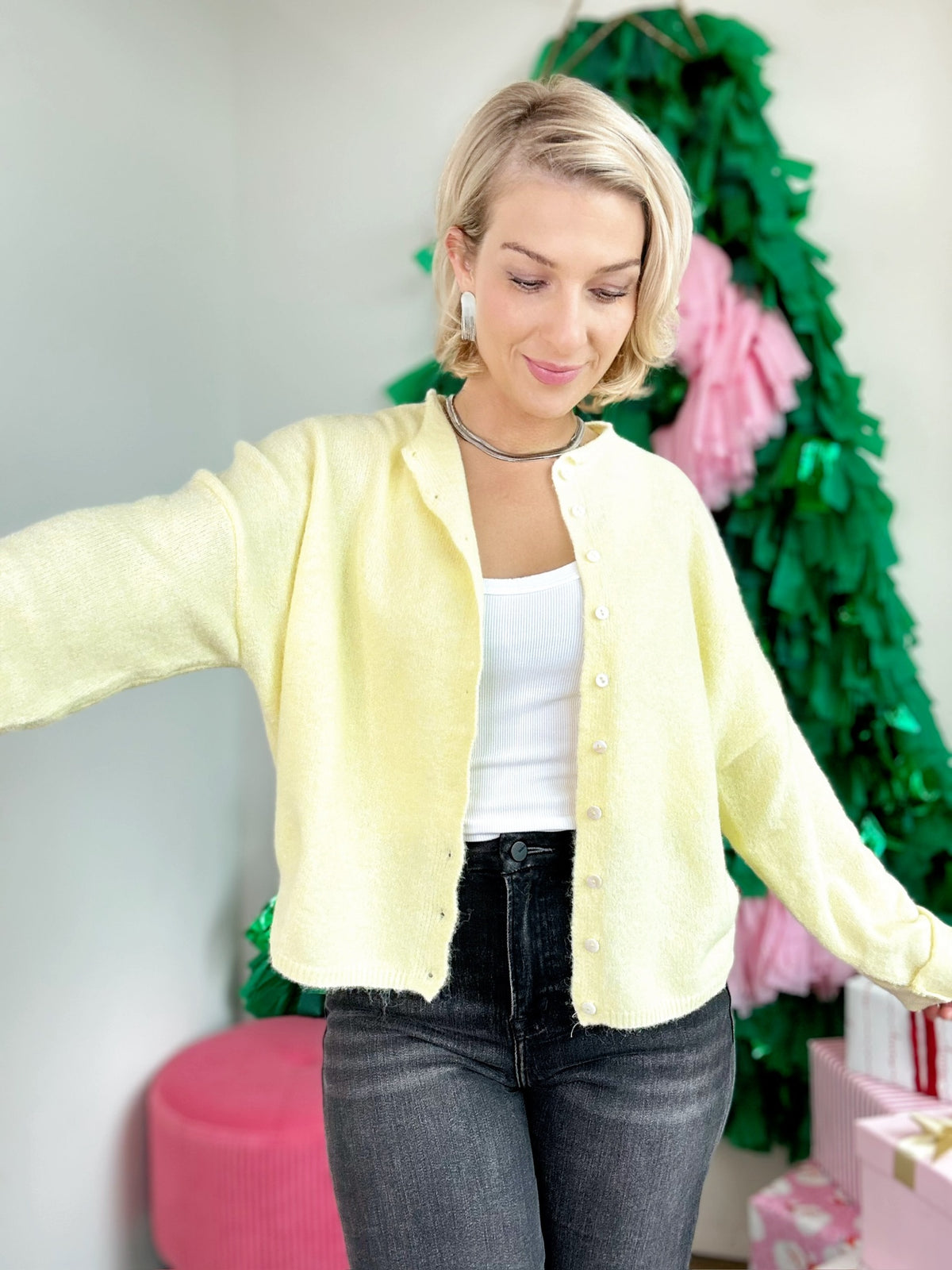 Piper Button Up Cardigan Butter