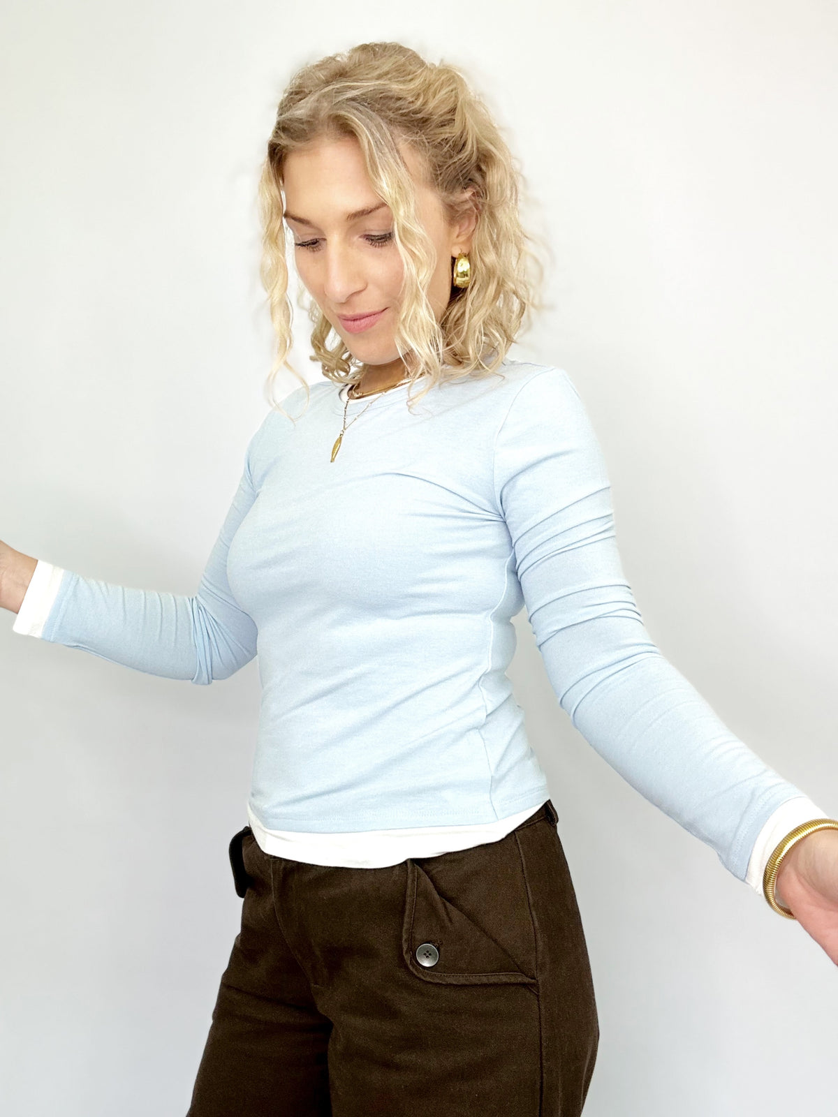 Tessa Layered Effect Long Sleeve Top