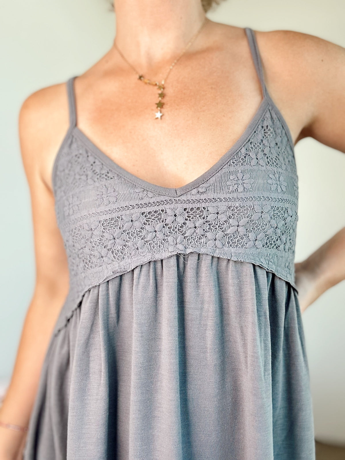 Margo Mini Dress Iron Charcoal