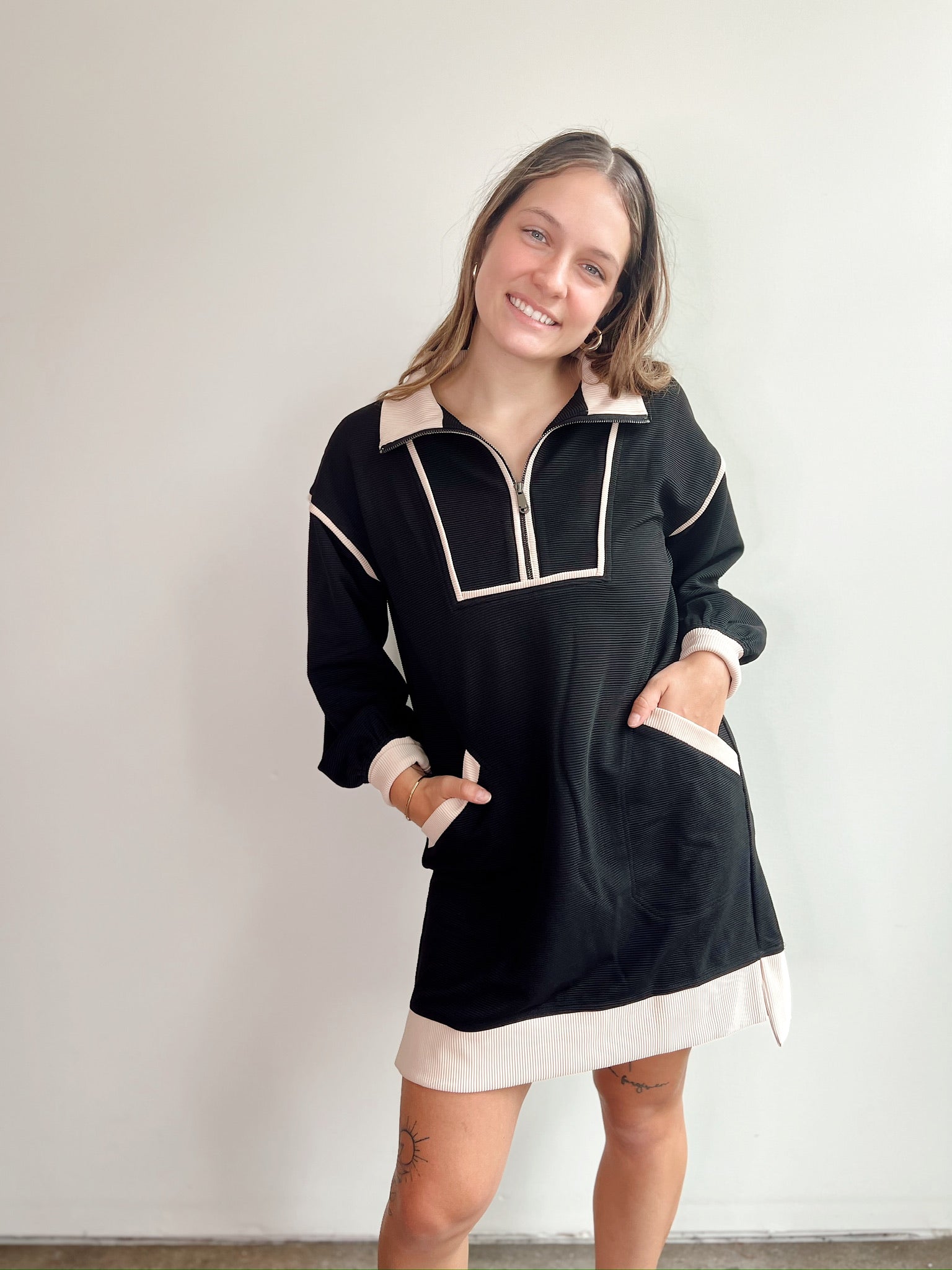 Reece Ribbed Long Sleeve Mini Dress