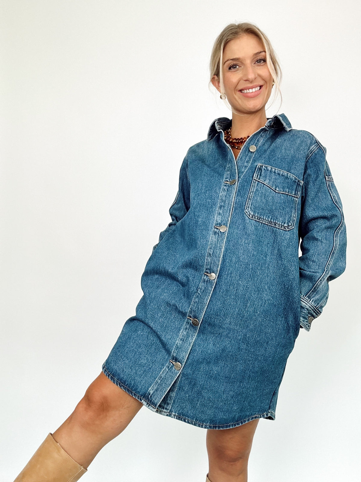 Dixie Denim Oversized Shirt Dress