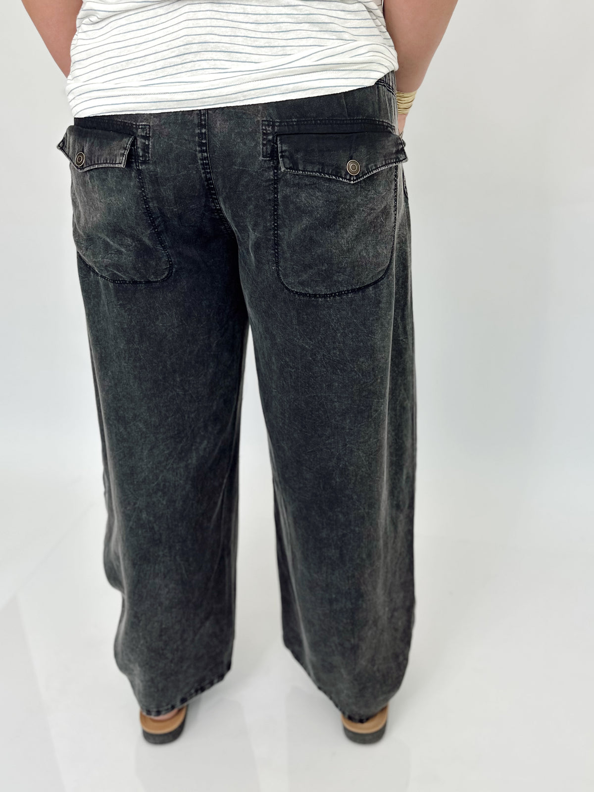 Jenny Tencel Capri Pants Black