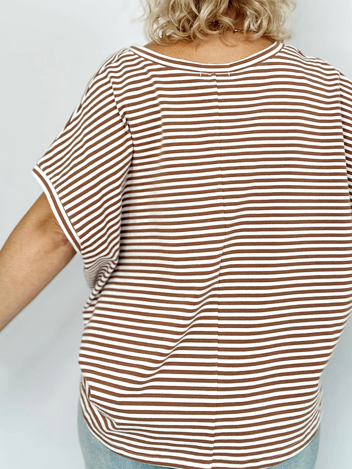 Maggie Stripe Top Toffee
