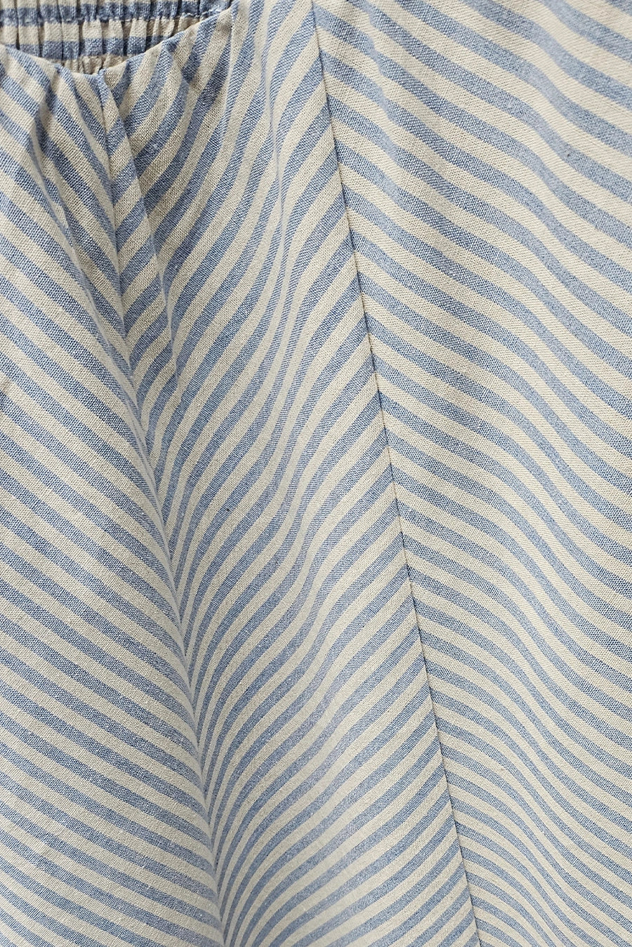 Willow Linen Striped Midi Dress Navy