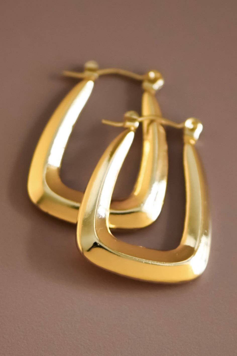 Flat U Hoop Earrings