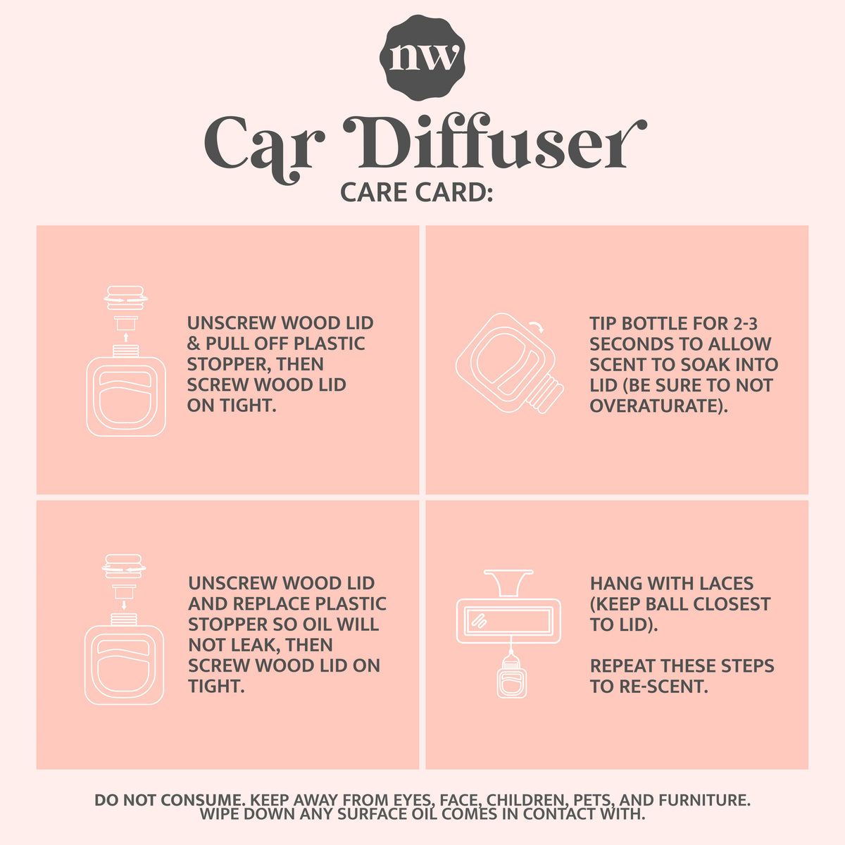 Mahogany Teakwood Car Diffuser