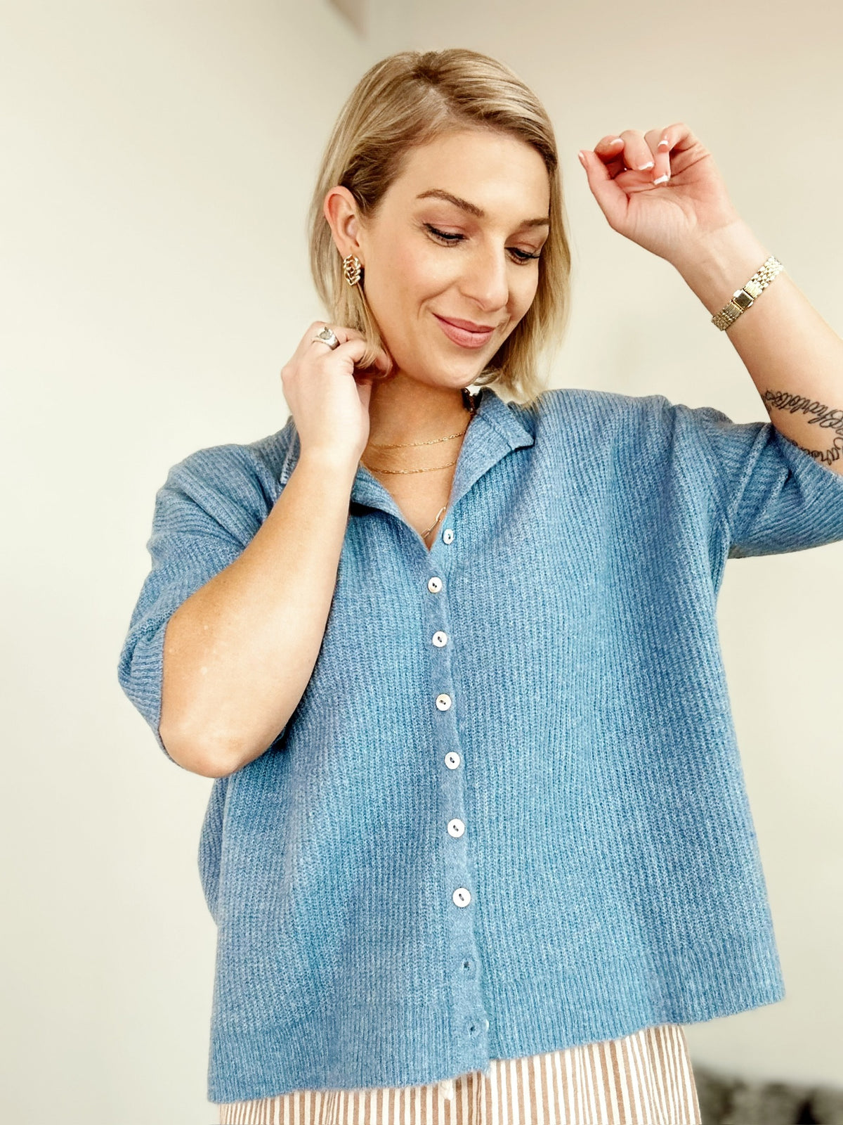 Cherie Cardigan Dusty Blue