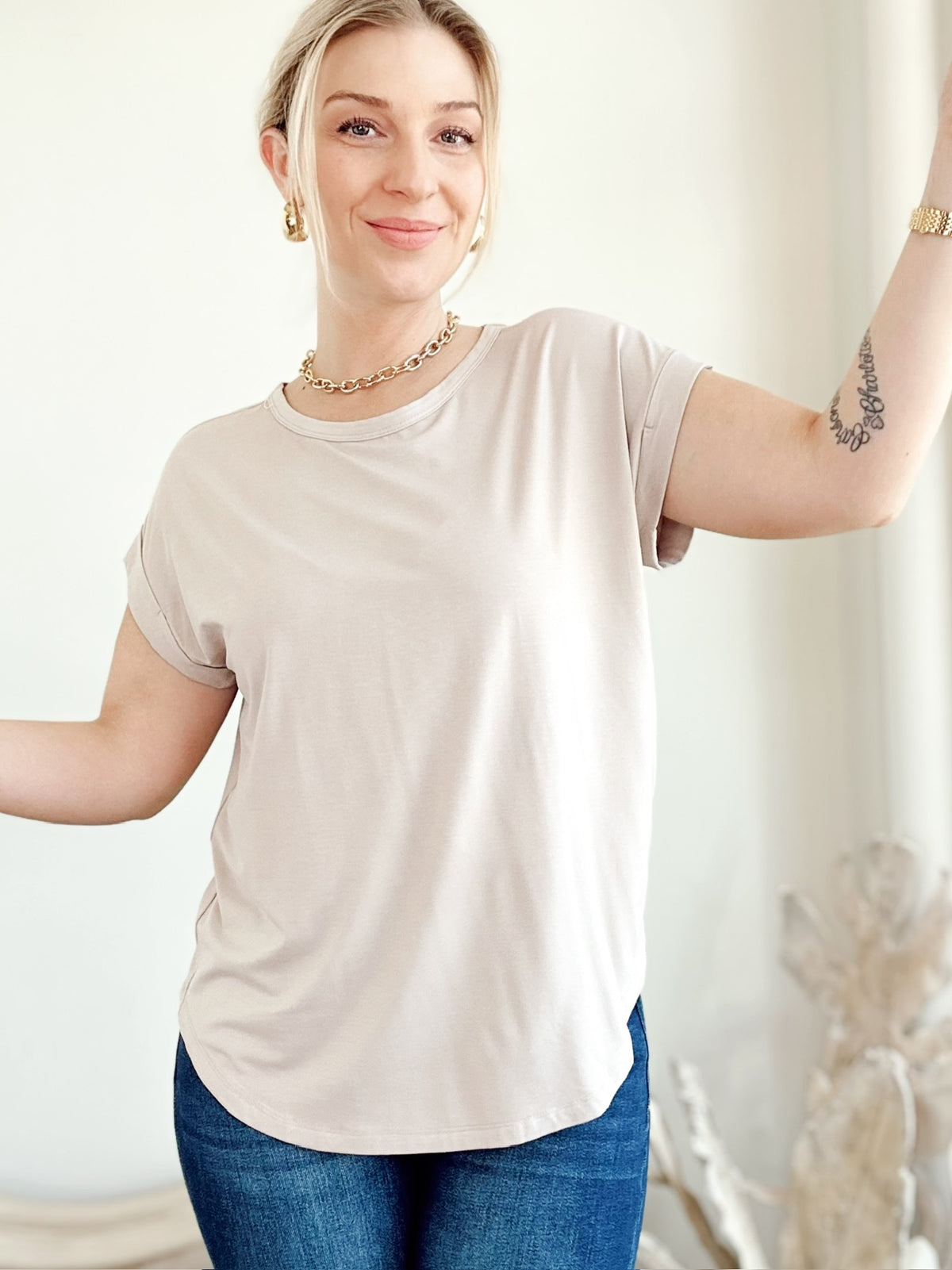 Presley Bamboo/Modal T-Shirt Stone