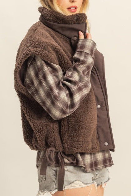 Morgan Sherpa Vest Brown