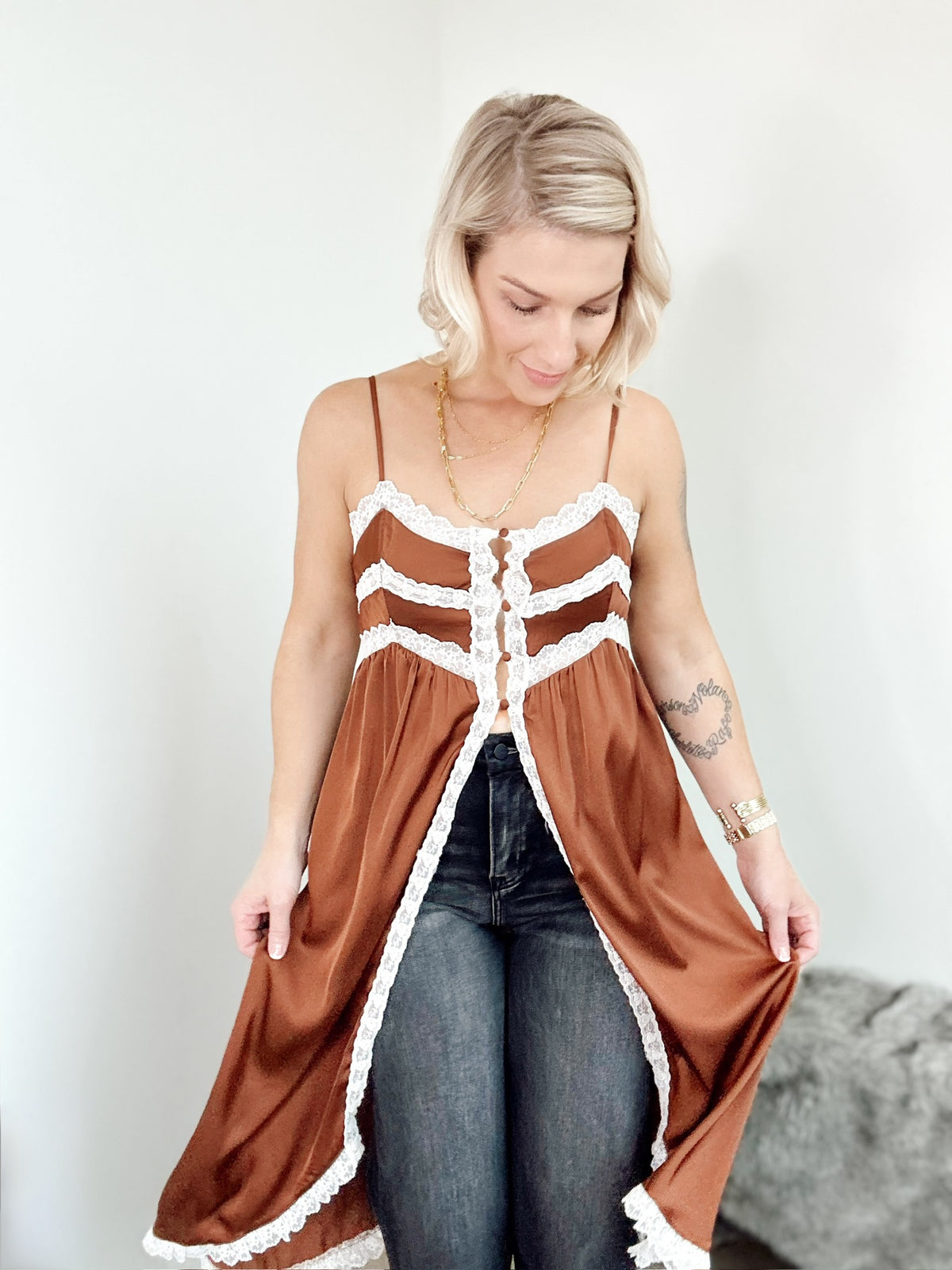 Zoey Lace Trim Cami Top