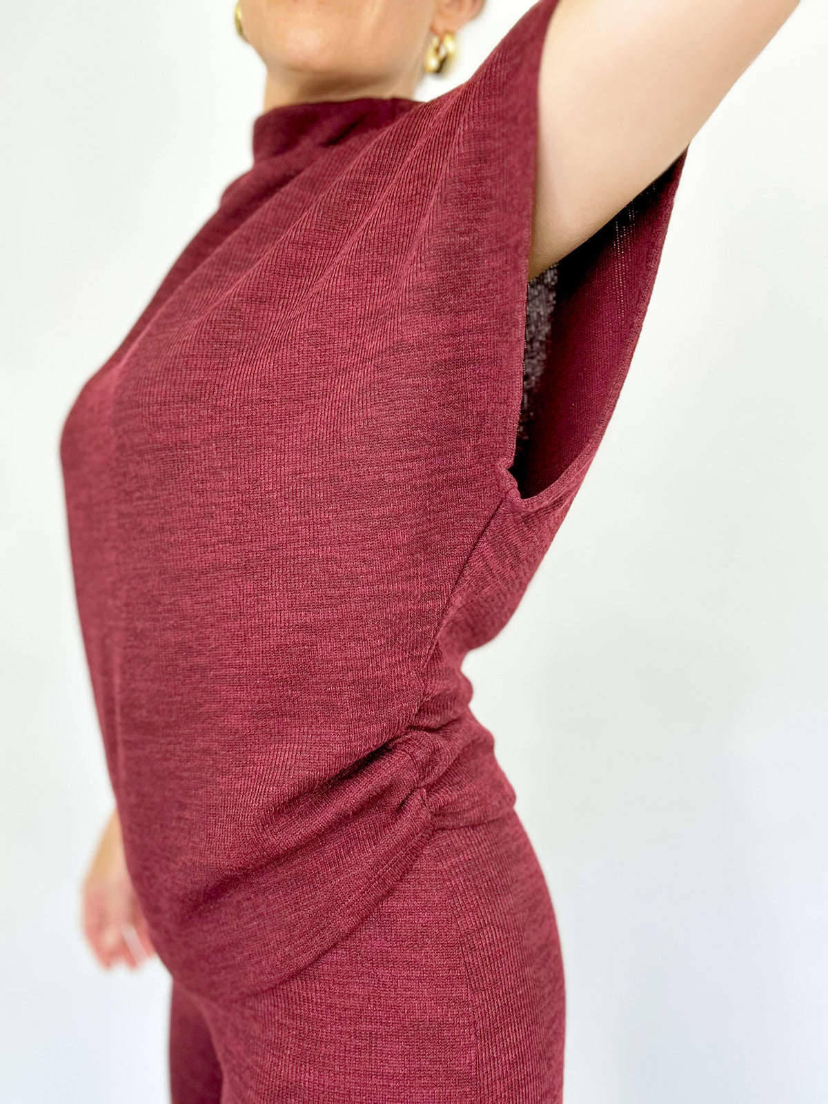 Evie Dolman Sleeve Top &amp; Pants Set Burgundy