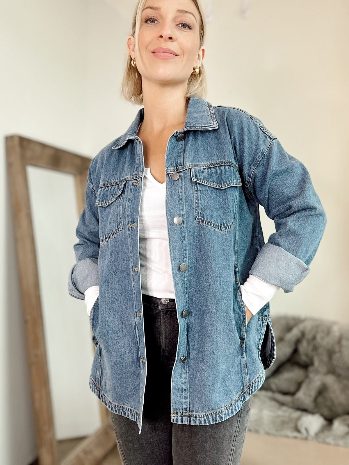 Paulina Denim Tencel Shacket