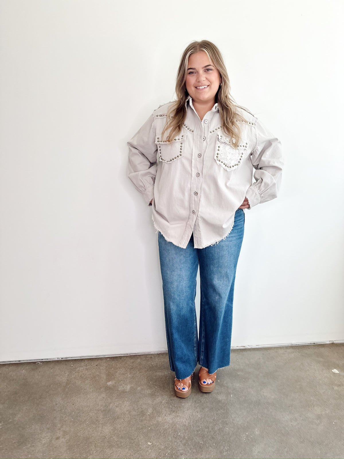 Cory Western Shirt Grey