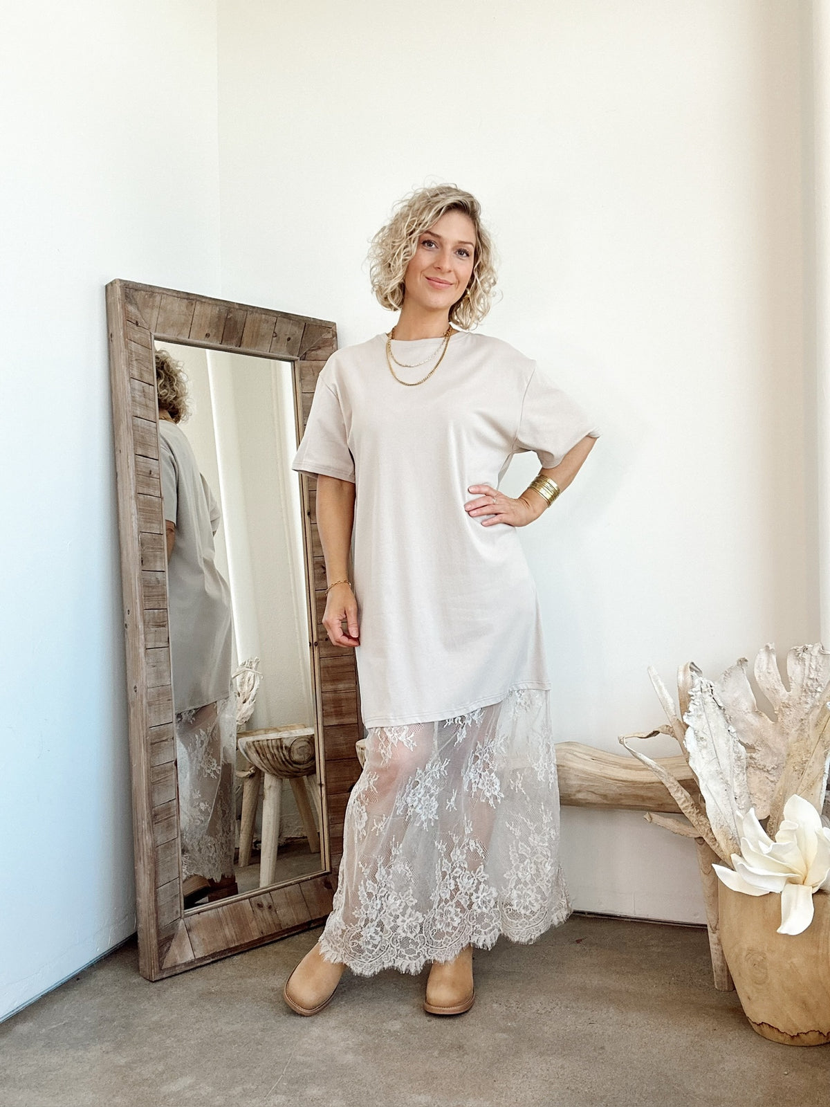 Emma Lace Joined T-Shirt Maxi Dress