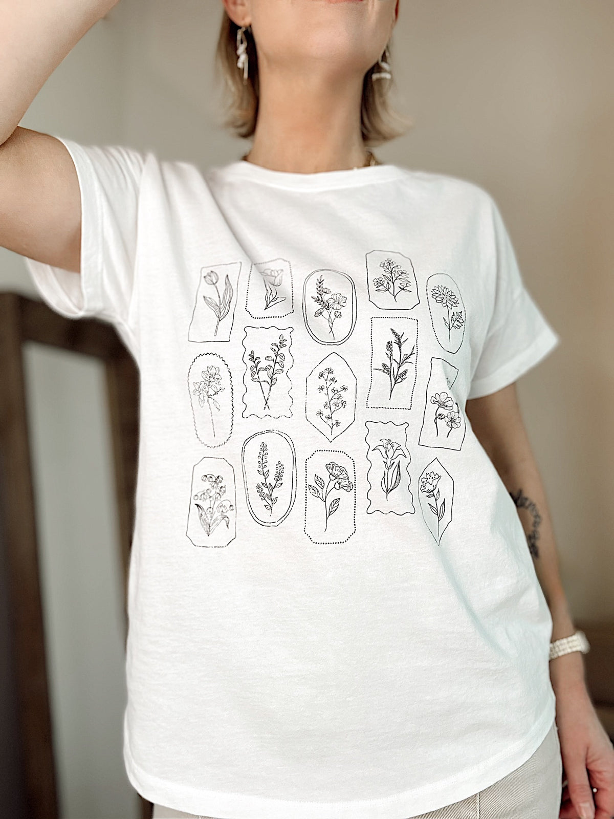 Floral Motif Graphic Tee